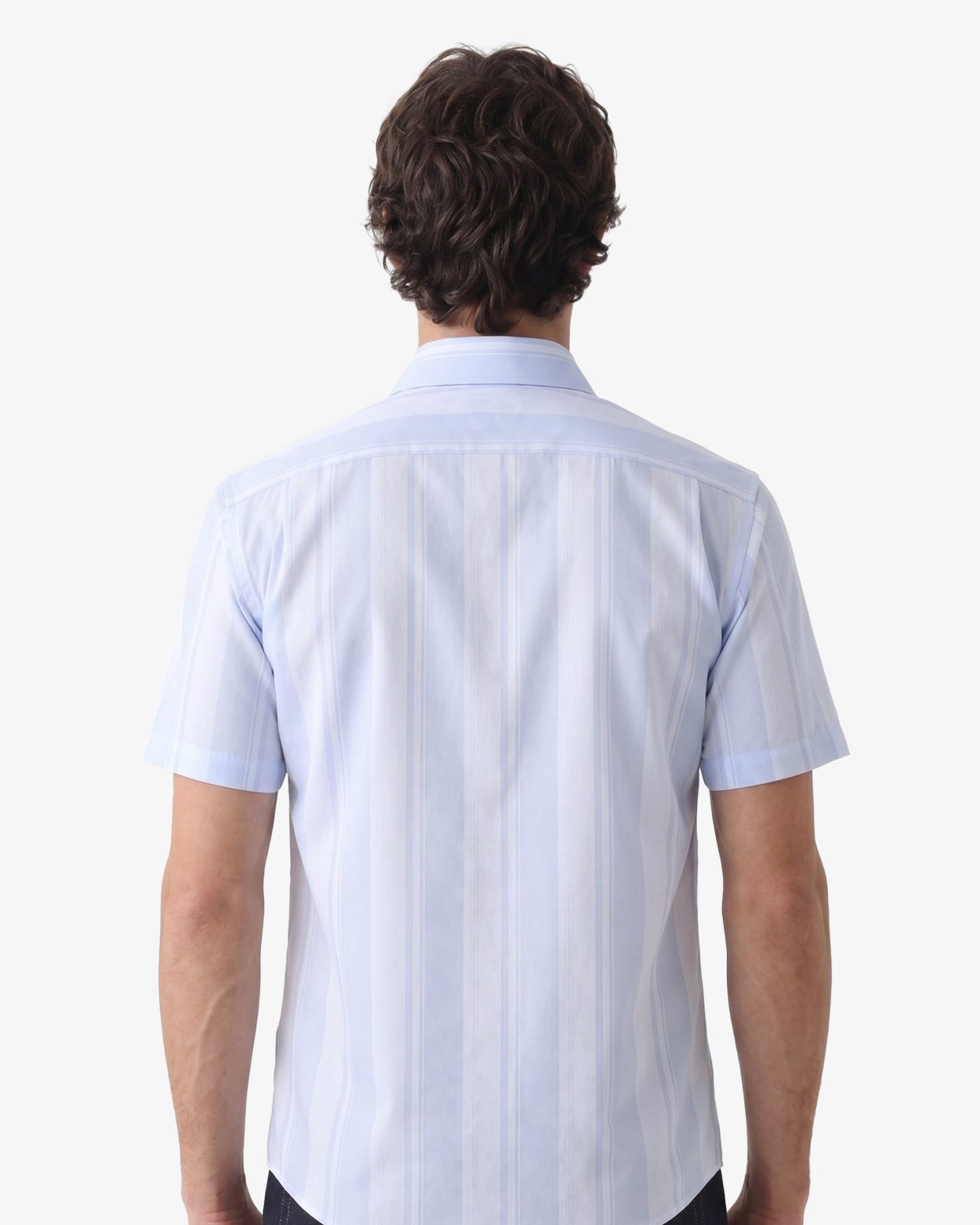Manchester Camisa Casual Manga Corta Regular Fit – Diseño de Rayas Bloque - Manchester
