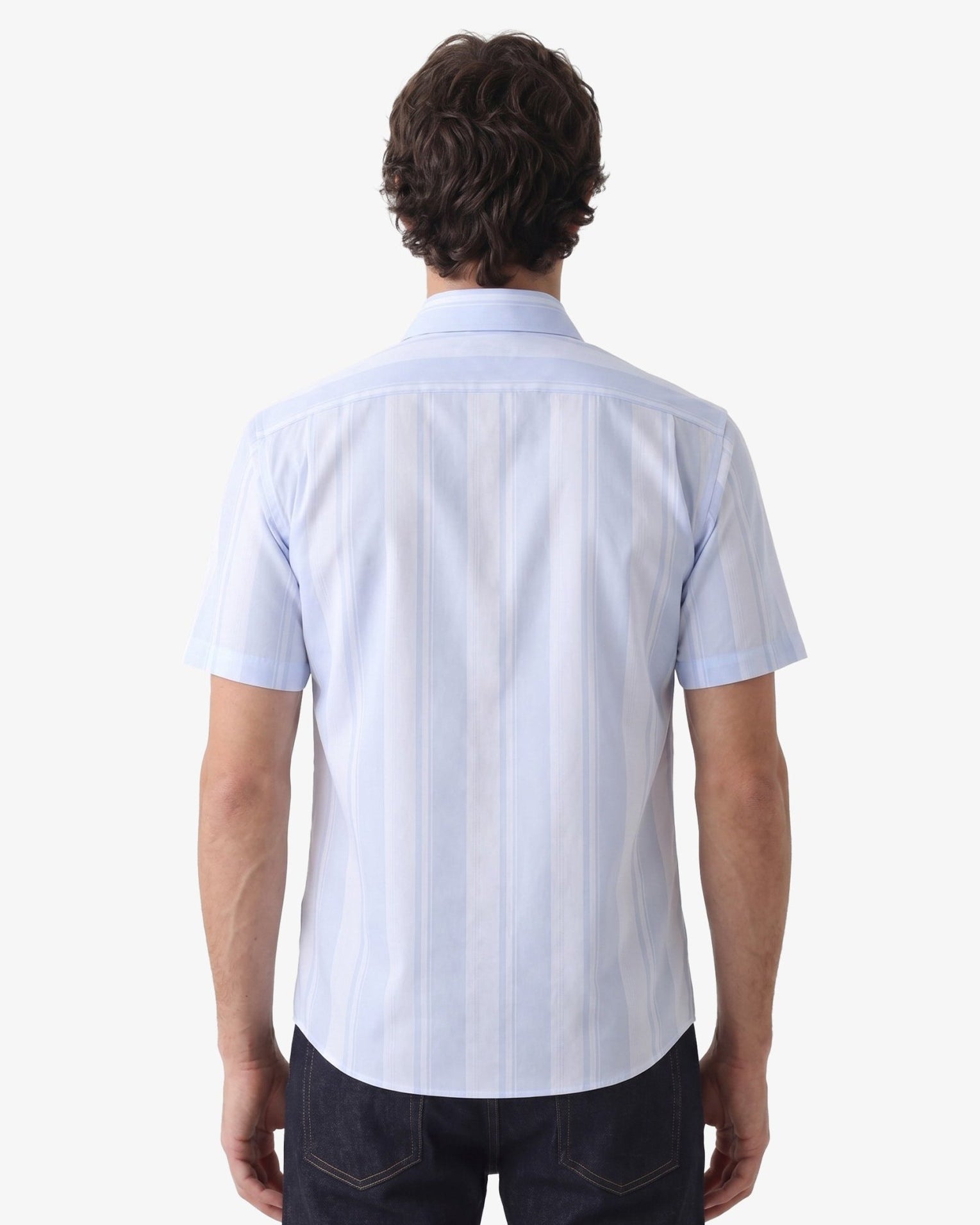 Manchester Camisa Casual Manga Corta Regular Fit – Diseño de Rayas Bloque - Manchester
