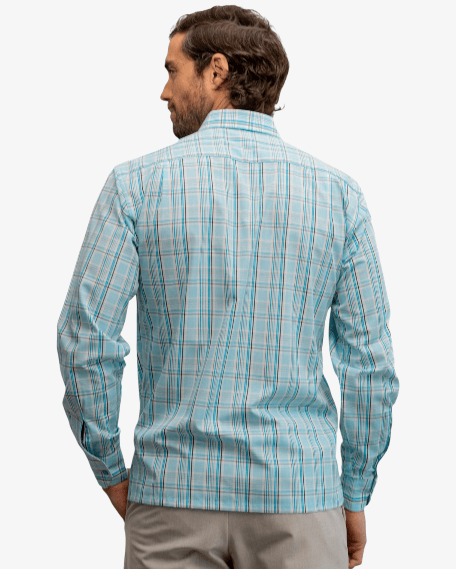 Manchester Camisa Casual Manga Larga de Cuadros Tartán con Doble Bolsillo - Manchester