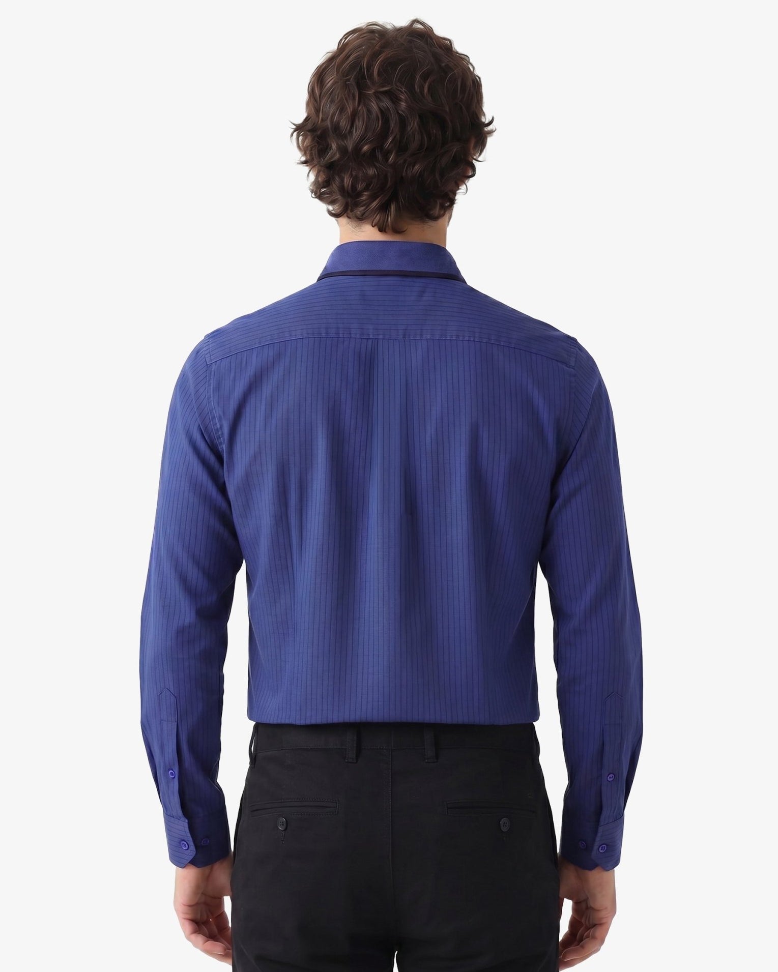 Manchester Camisa Casual Marino Algodón-Poliéster Manga Larga - Manchester