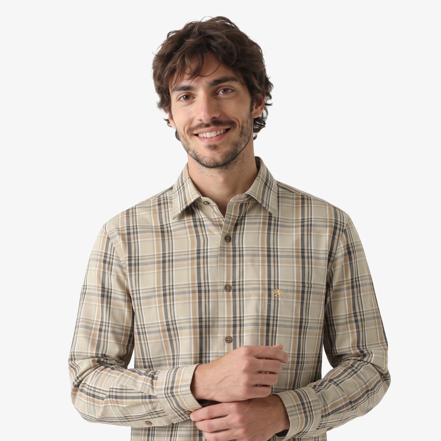 Manchester Camisa Casual Plaid Clásico - Manga Larga - Manchester