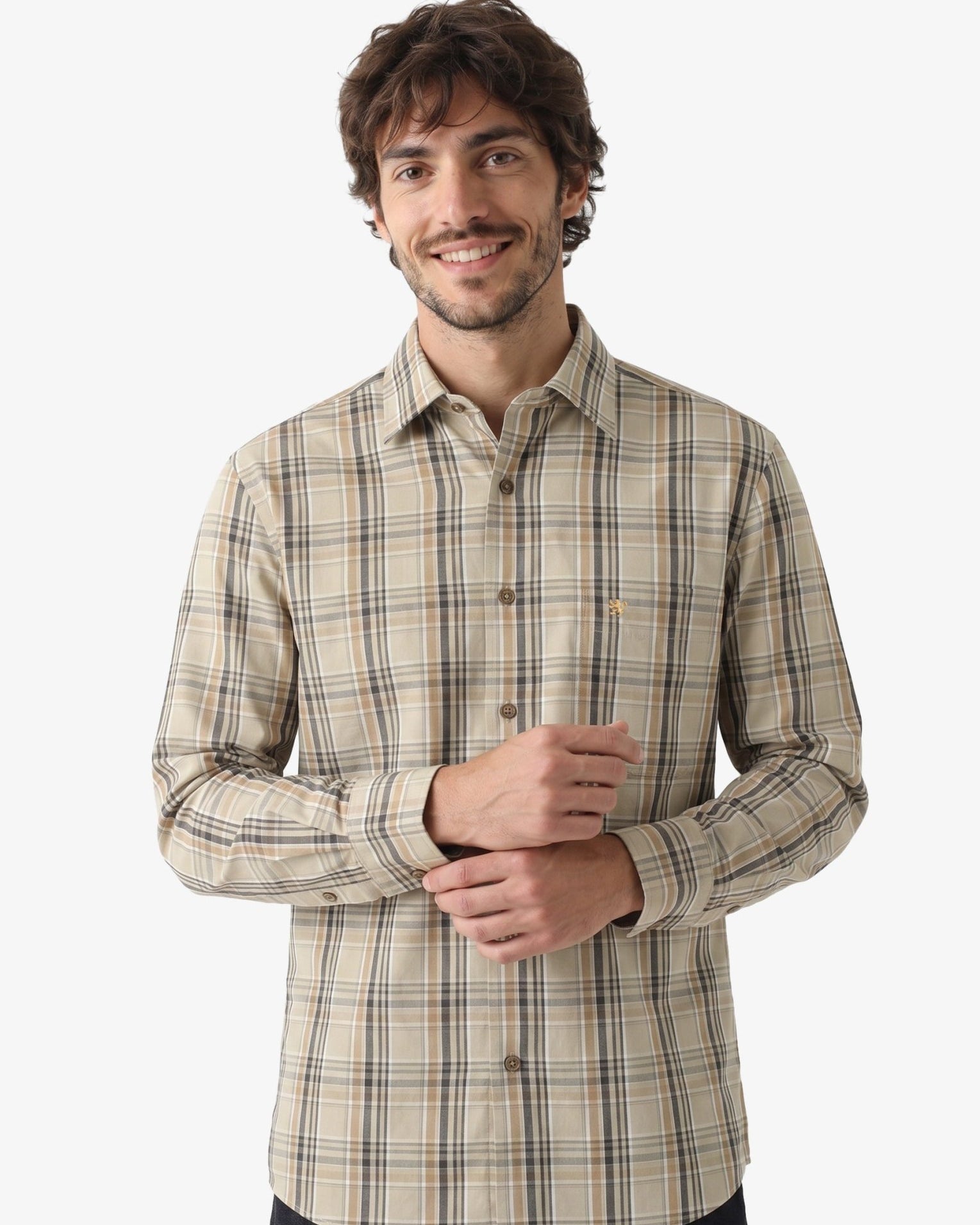 Manchester Camisa Casual Plaid Clásico - Manga Larga - Manchester