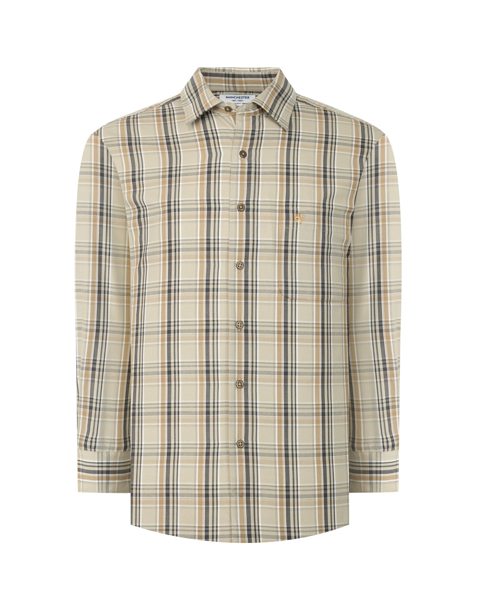 Manchester Camisa Casual Plaid Clásico - Manga Larga - Manchester