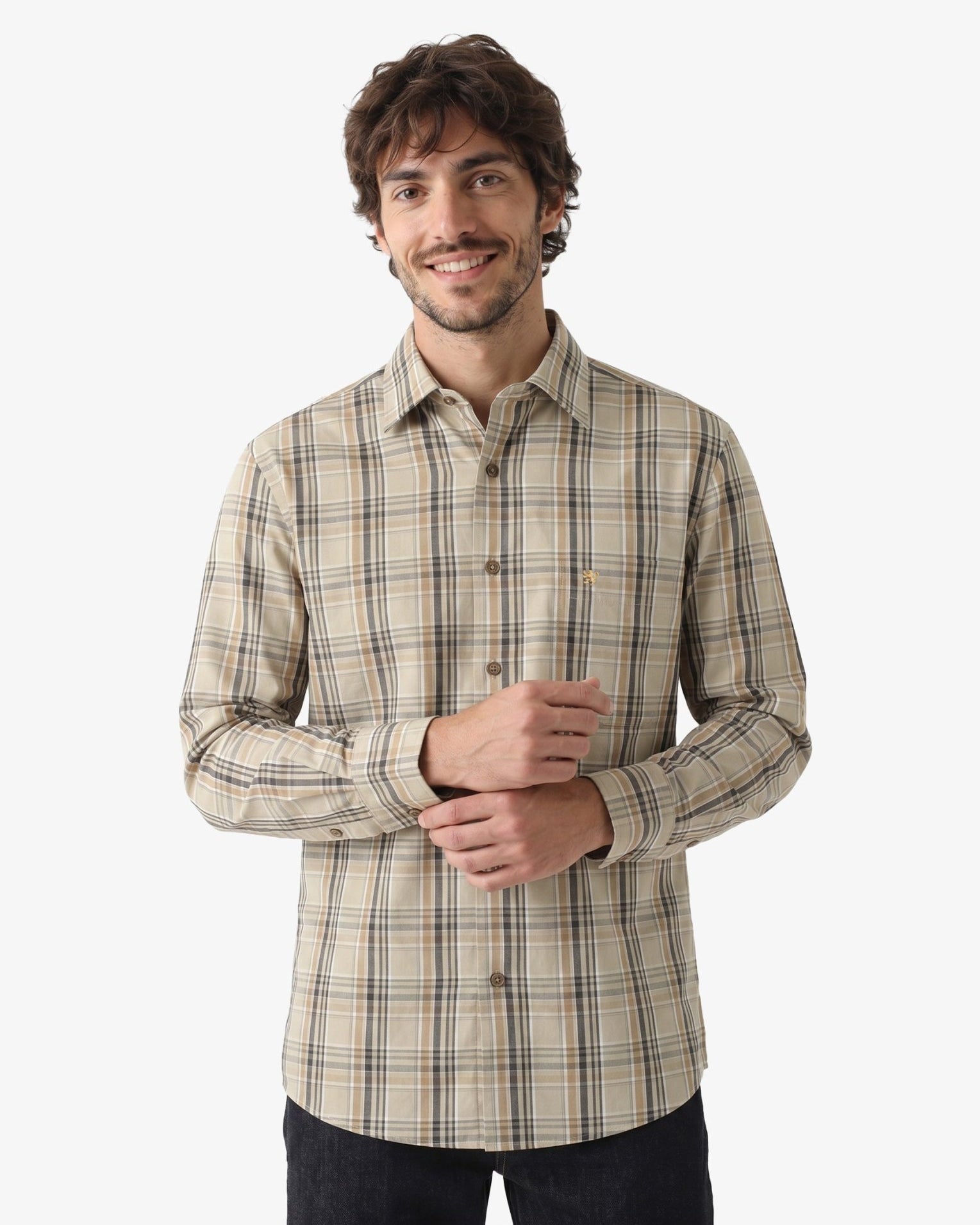 Manchester Camisa Casual Plaid Clásico - Manga Larga - Manchester
