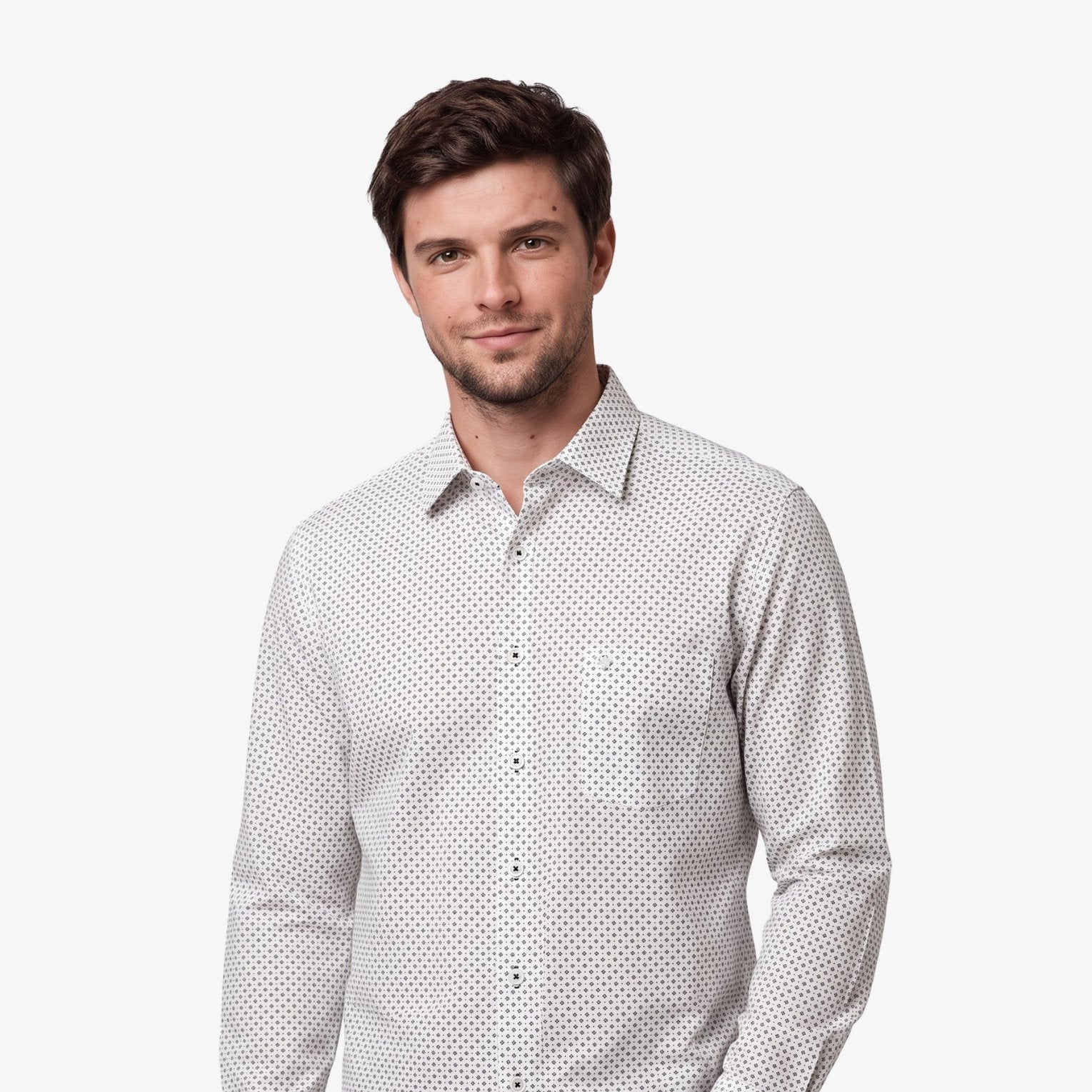 Manchester Camisa Casual Slim Fit Mezcla Algodón - Manga Larga - Manchester