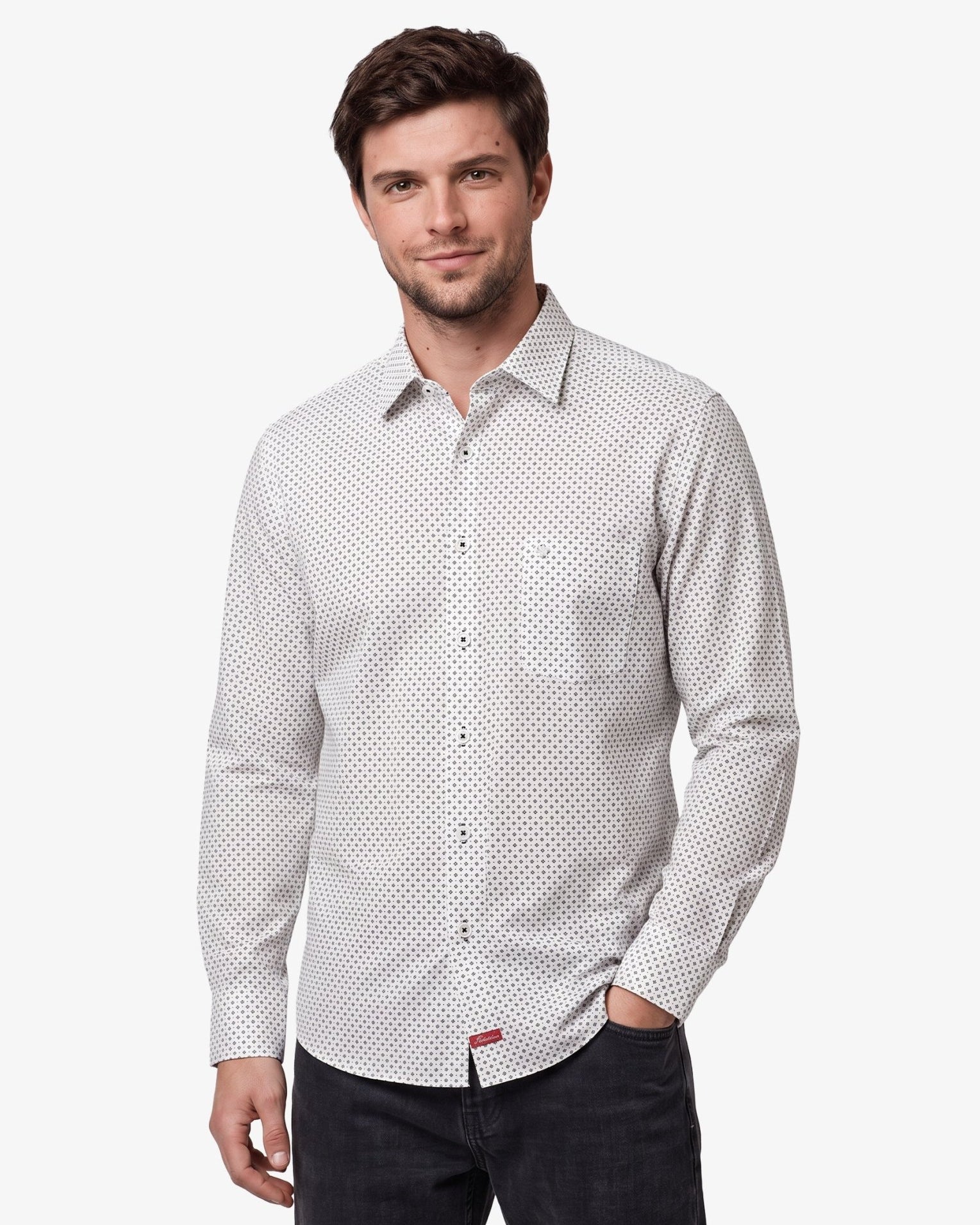 Manchester Camisa Casual Slim Fit Mezcla Algodón - Manga Larga - Manchester