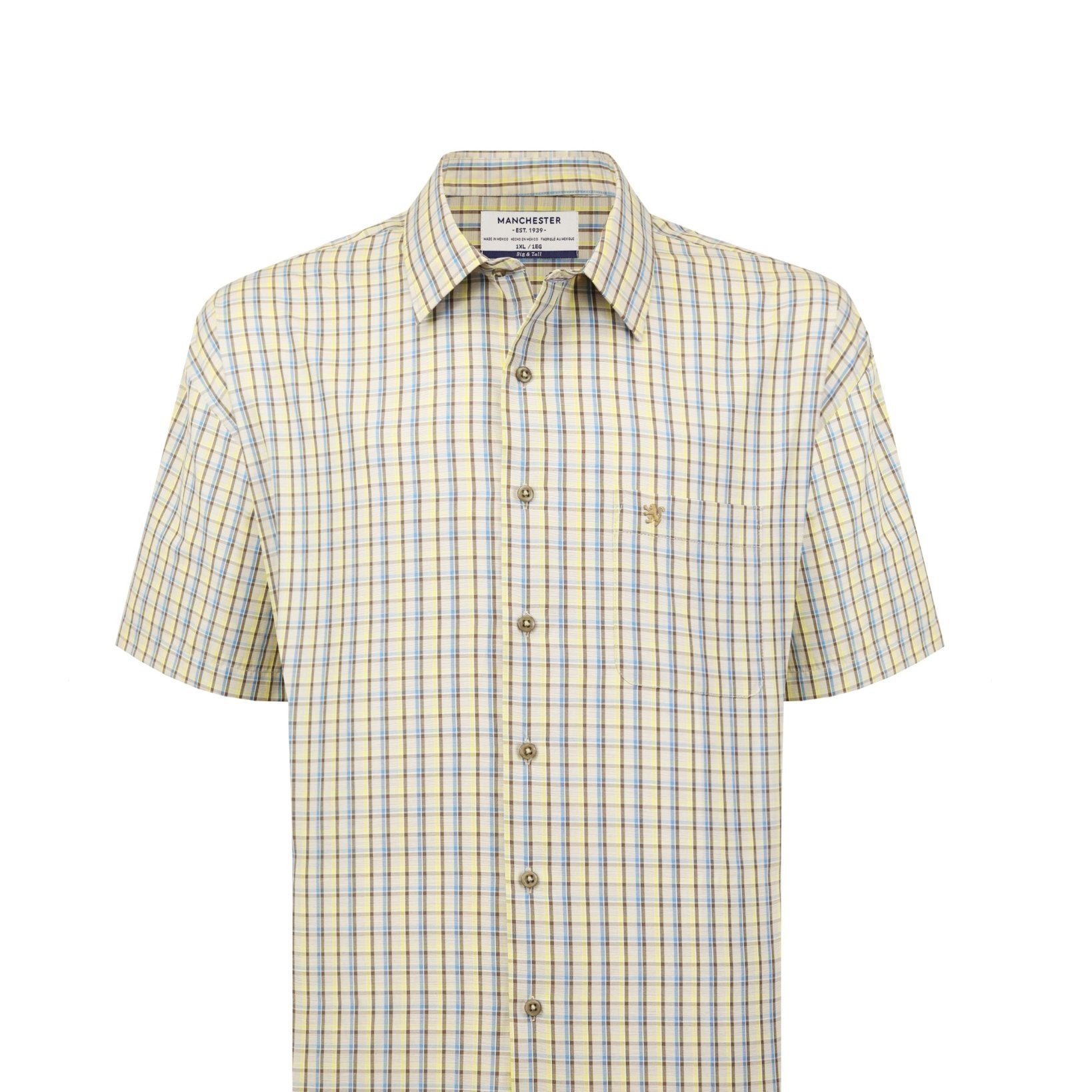 Manchester Camisa Casual Talla Extra Cuadros Algodón - Poliéster - Manchester