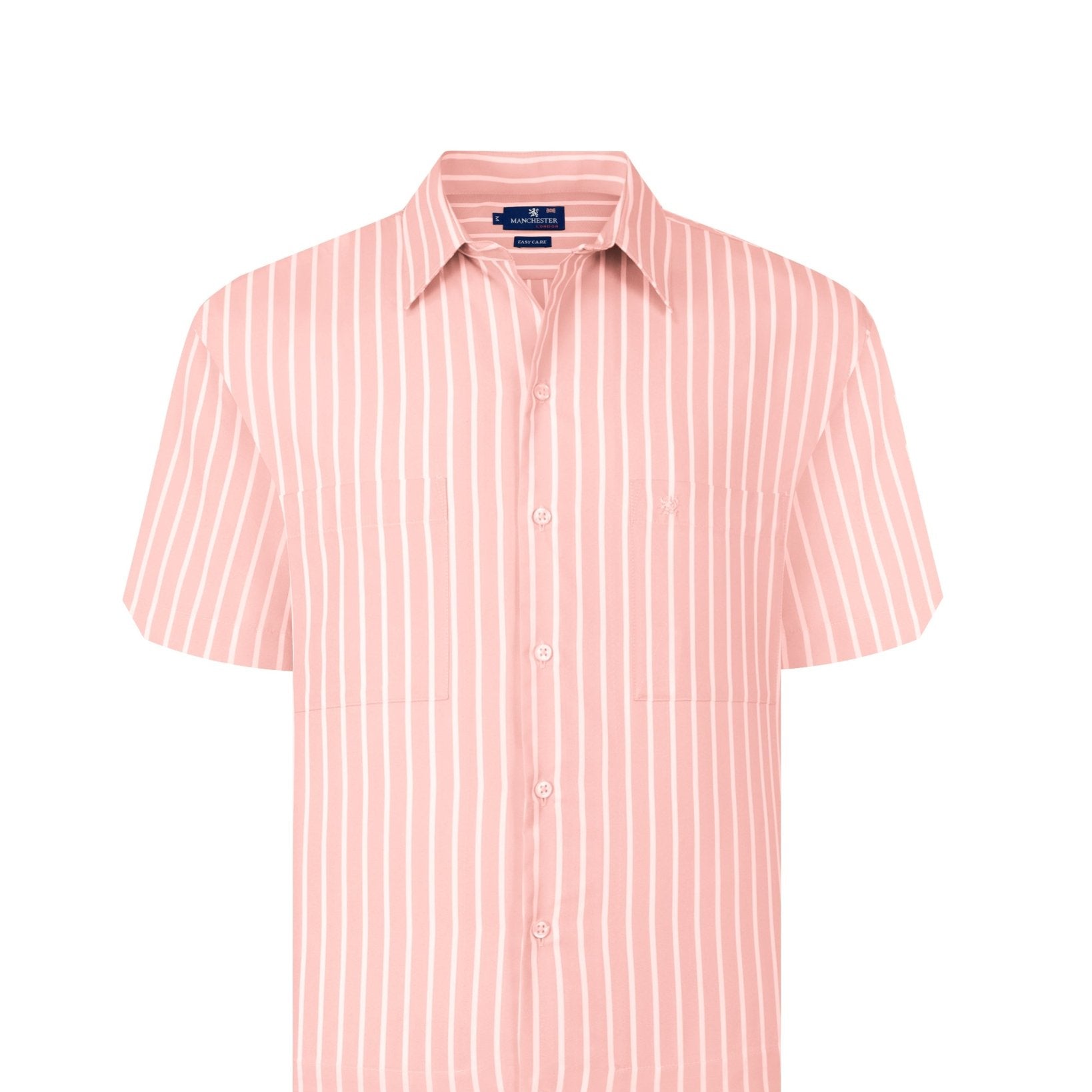 Manchester Camisa Chazarilla - Manga Corta color salmon para hombre
