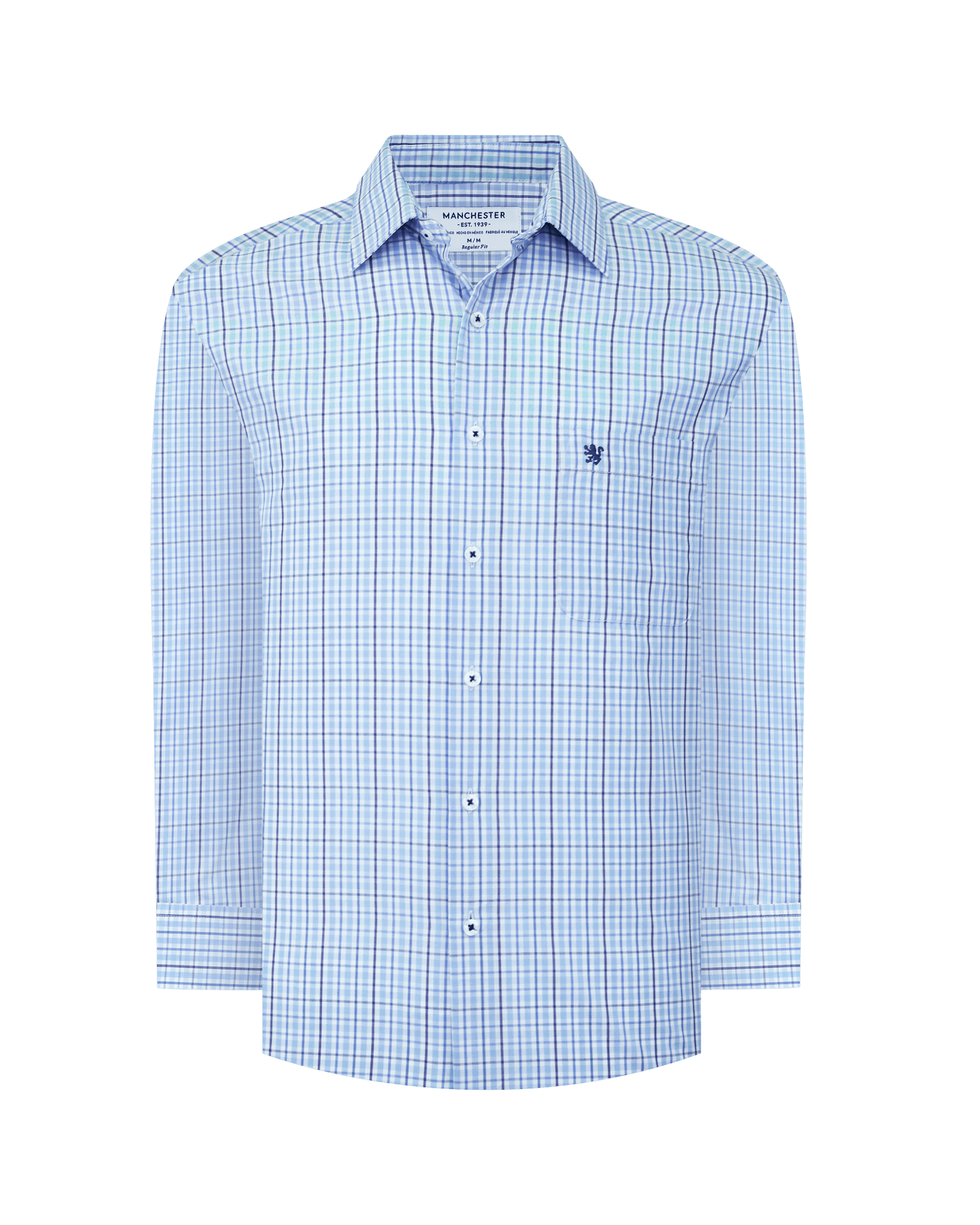 Manchester Camisa de Casual con Patrón Cuadrícula Sofisticada - Manchester