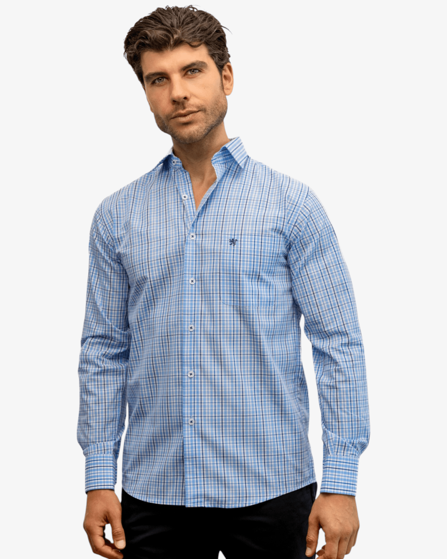 Manchester Camisa de Casual con Patrón Cuadrícula Sofisticada - Manchester