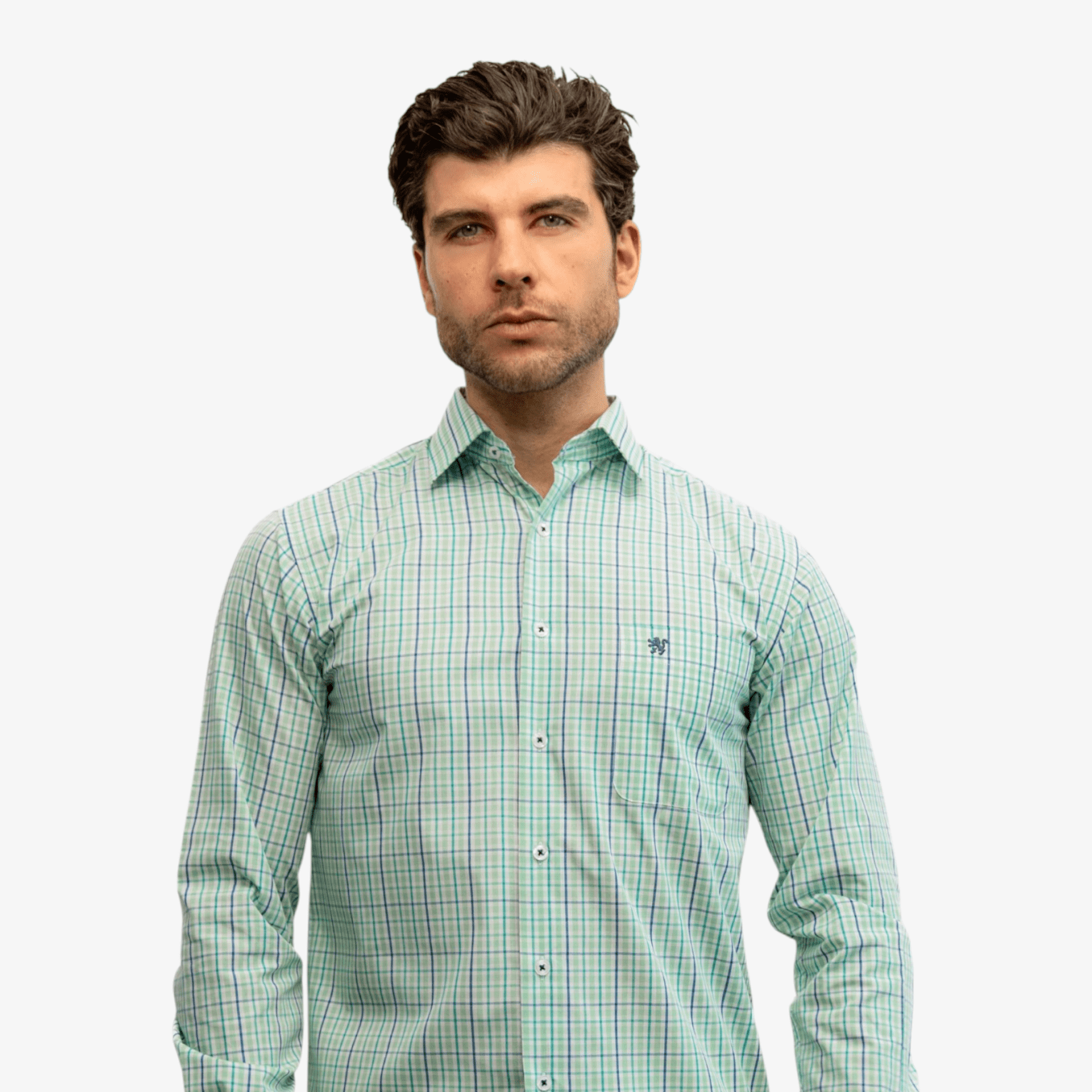 Manchester Camisa de Casual con Patrón Cuadrícula Sofisticada - Manchester