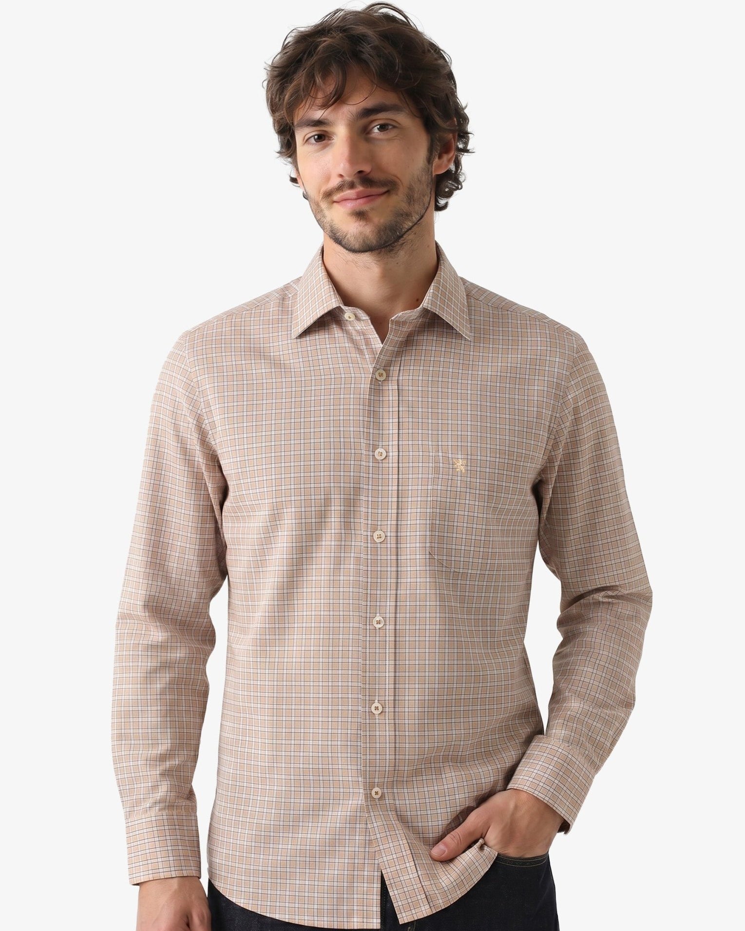 Manchester Camisa de Casual con Patrón Cuadros Sofisticado - Manchester