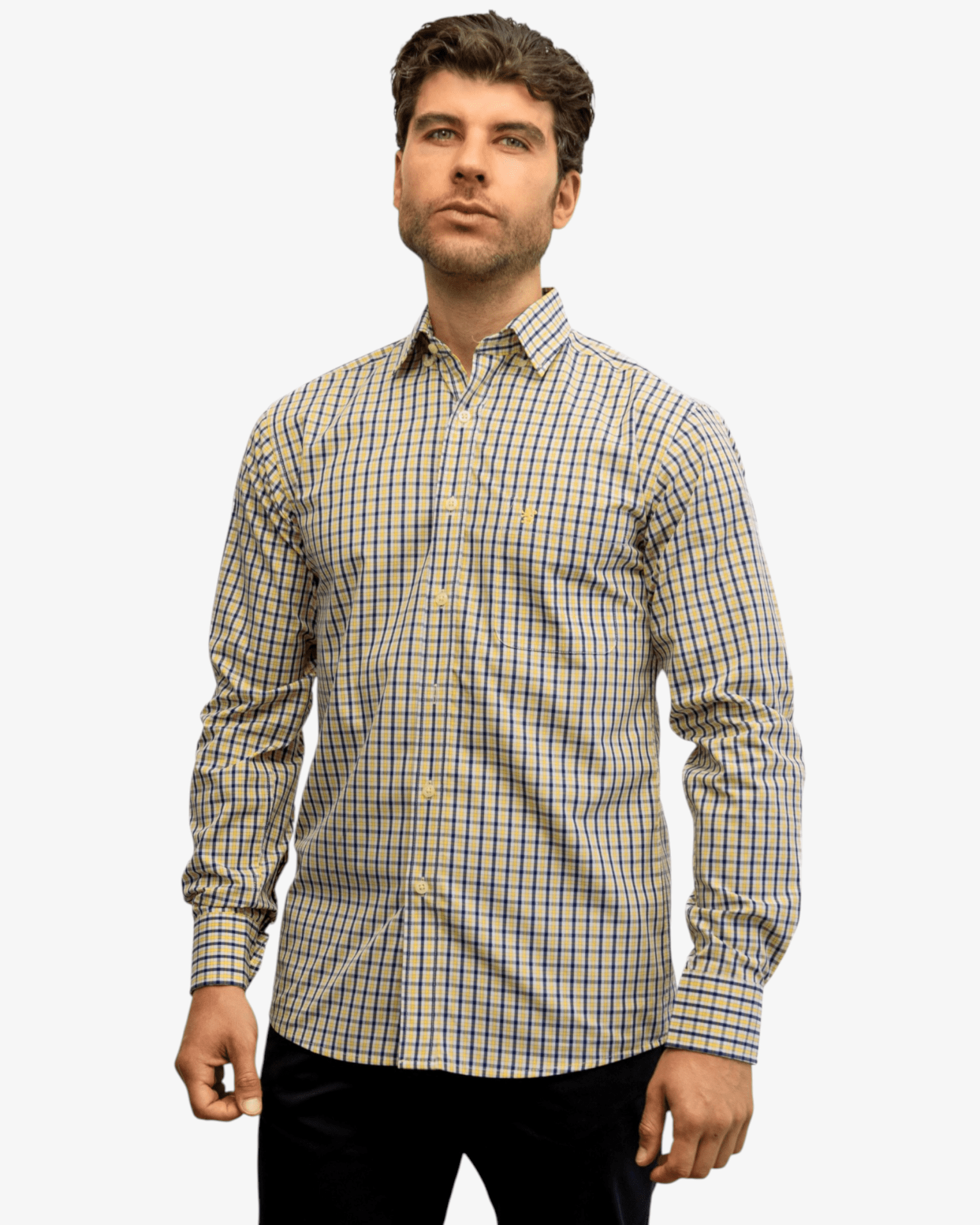 Manchester Camisa de Casual Microcuadro Button Down - Manchester