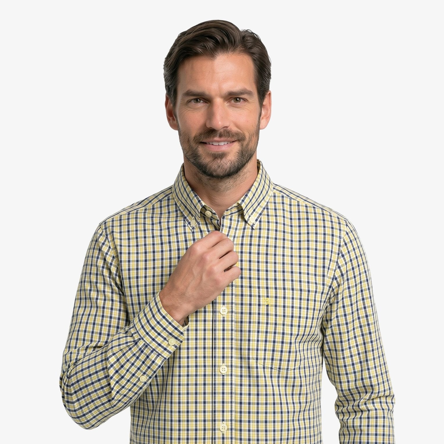 Manchester Camisa de Casual Microcuadro Button Down - Manchester