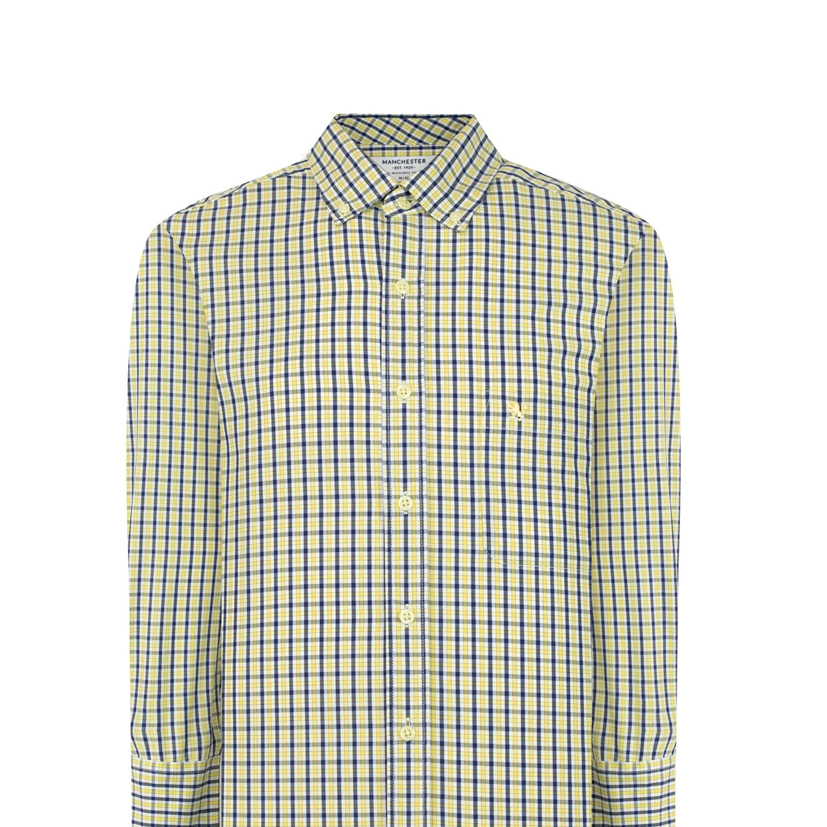Manchester Camisa de Casual Microcuadro Button Down - Manchester