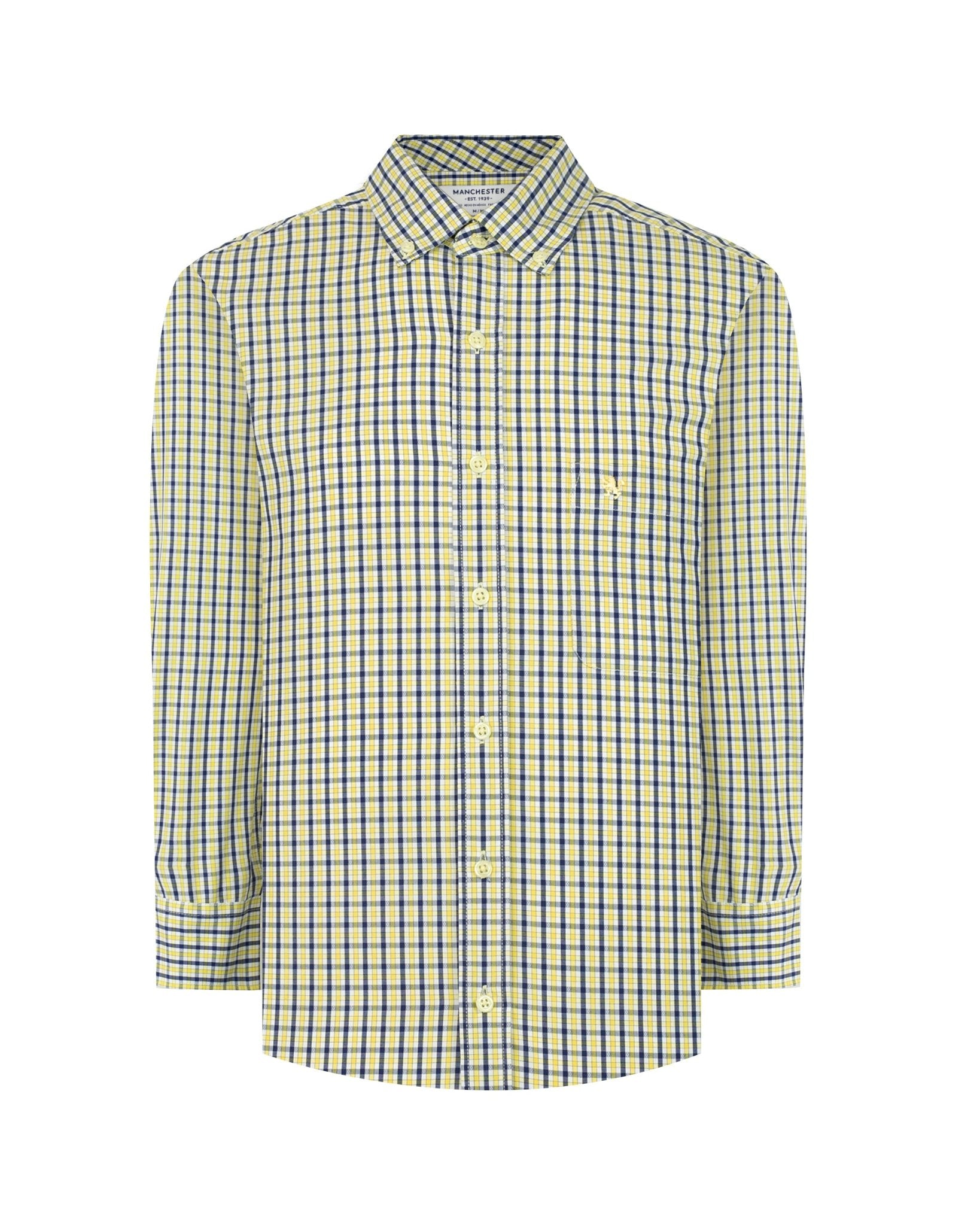Manchester Camisa de Casual Microcuadro Button Down - Manchester