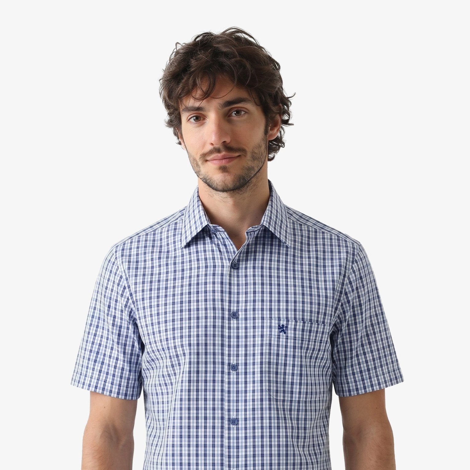 Manchester Camisa de Cuadros Manga Corta Casual Fresca - Manchester