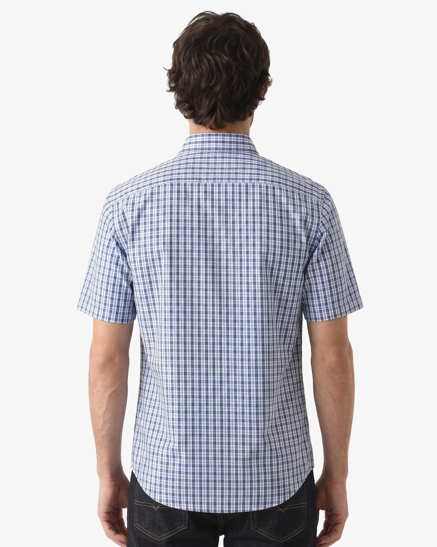 Manchester Camisa de Cuadros Manga Corta Casual Fresca - Manchester