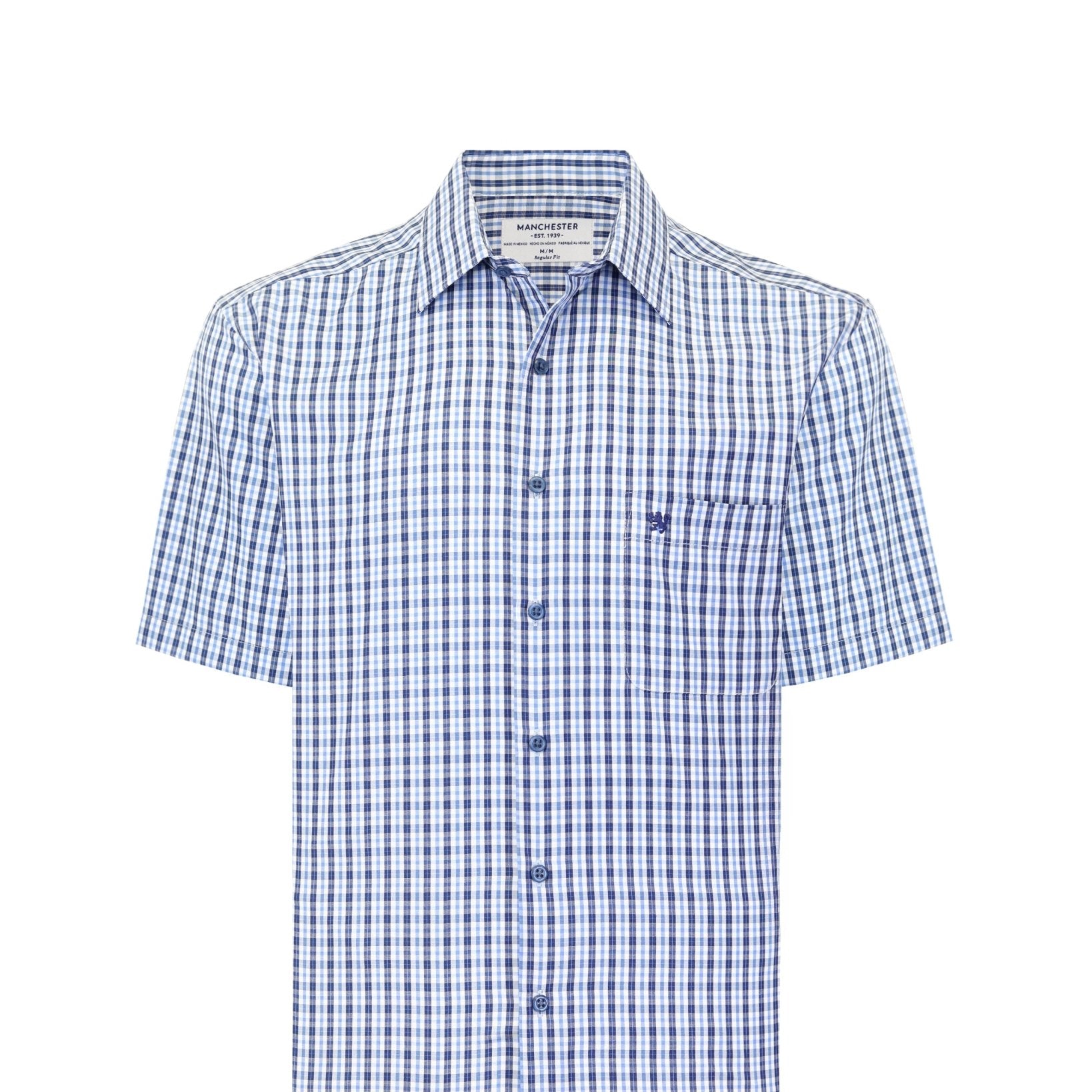Manchester Camisa de Cuadros Manga Corta Casual Fresca - Manchester
