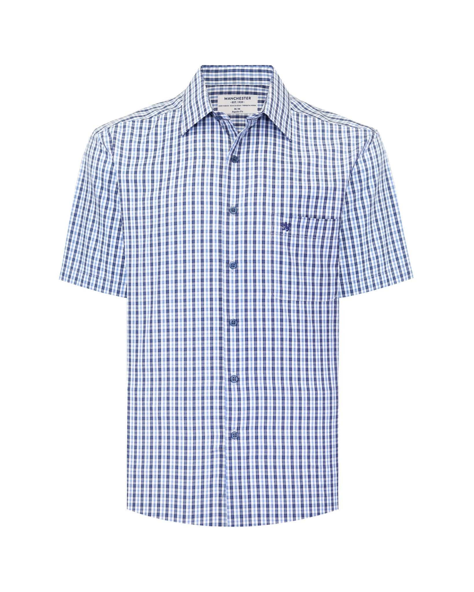 Manchester Camisa de Cuadros Manga Corta Casual Fresca - Manchester
