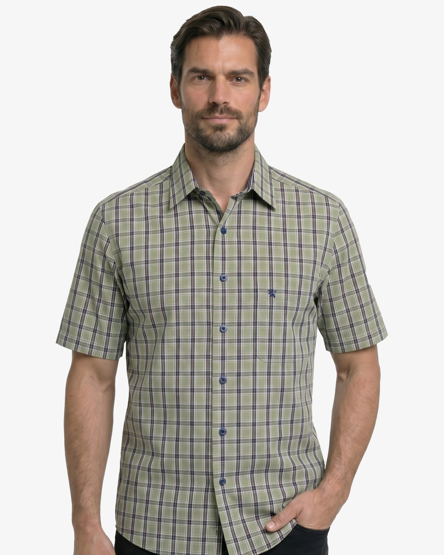 Manchester Camisa de Cuadros Manga Corta Estilo Casual - Manchester