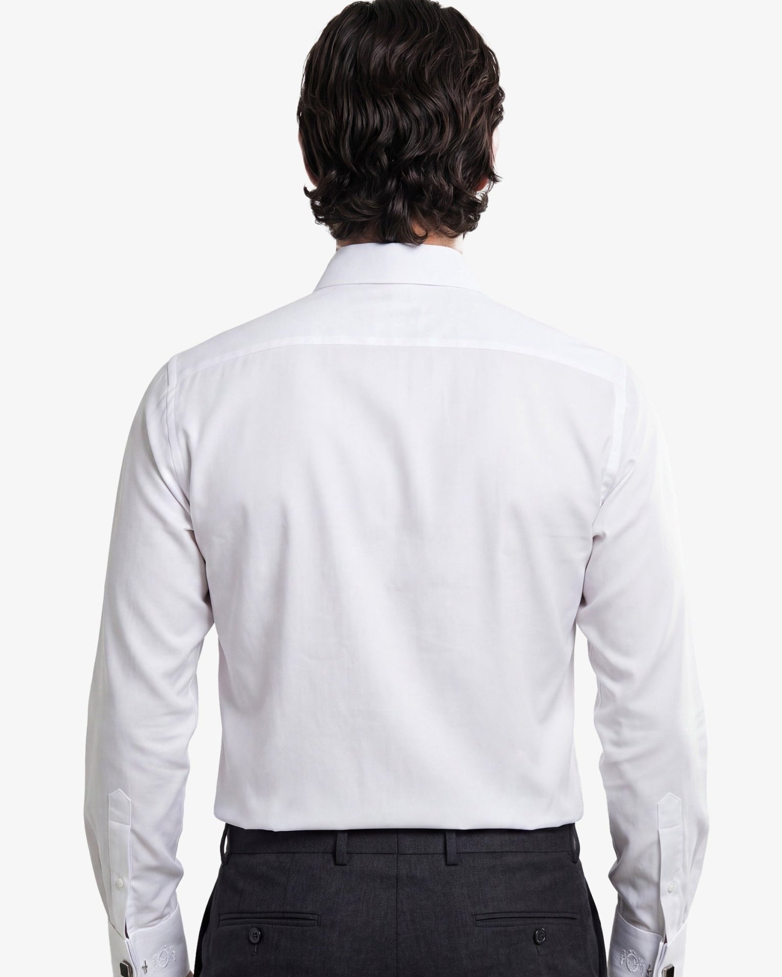 Manchester Camisa de Etiqueta Algodón y Poliéster con Cuello Ajustable Sin Bolsas color blanco para hombre