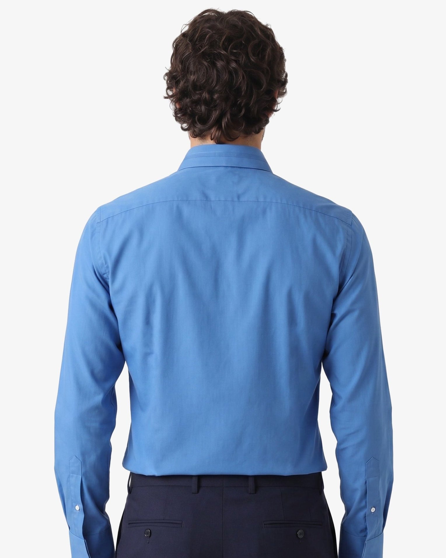 Manchester Camisa de Etiqueta en Algodón con Puño Doble color turquesa para hombre