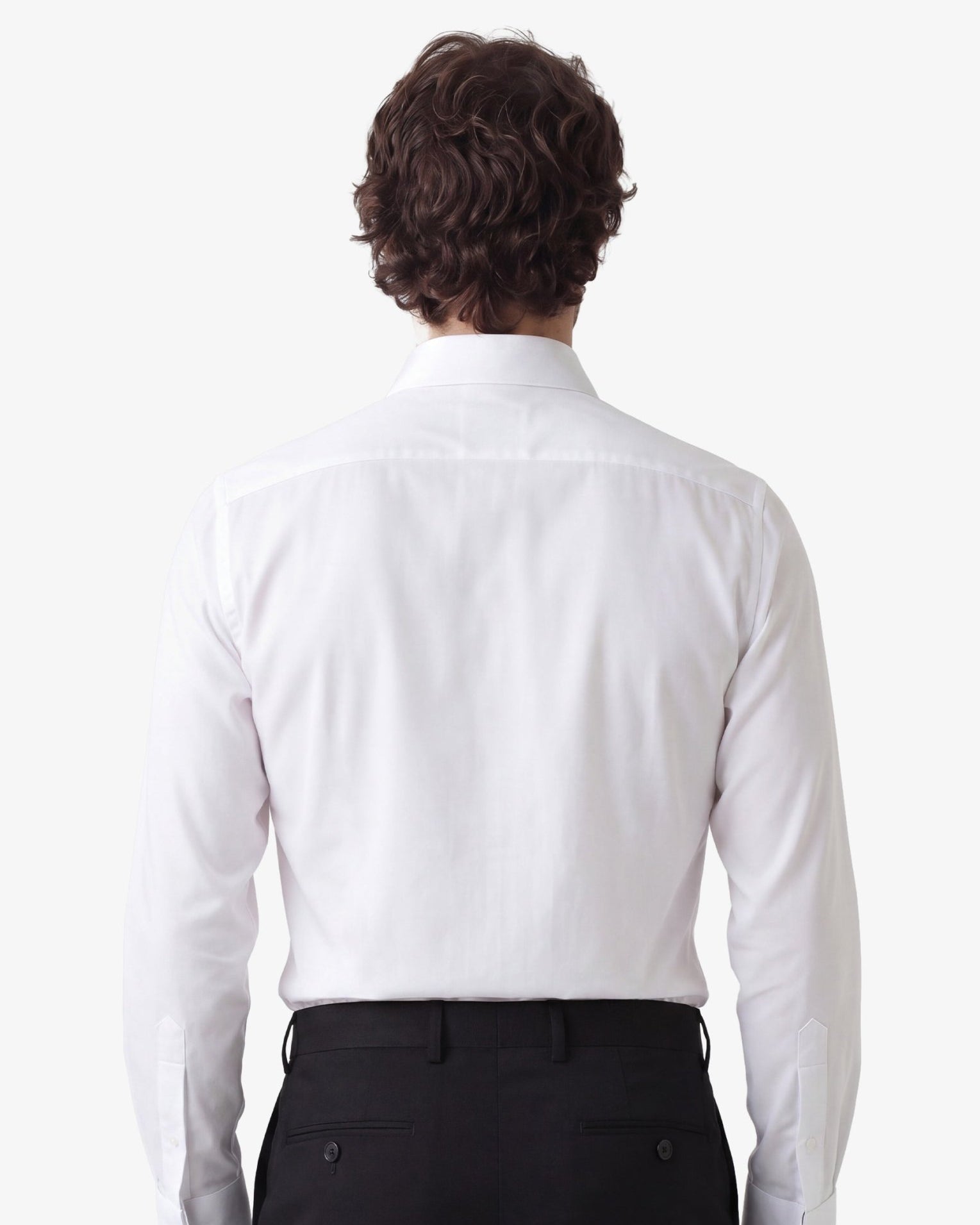 Manchester Camisa de Etiqueta Slim Fit Mezcla Algodón con Cuello Ajustable color blanco para hombre