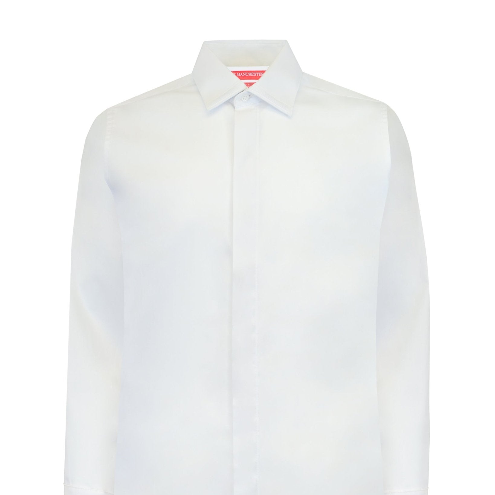 Manchester Camisa de Etiqueta Slim Fit Mezcla Algodón con Cuello Ajustable - Manchester