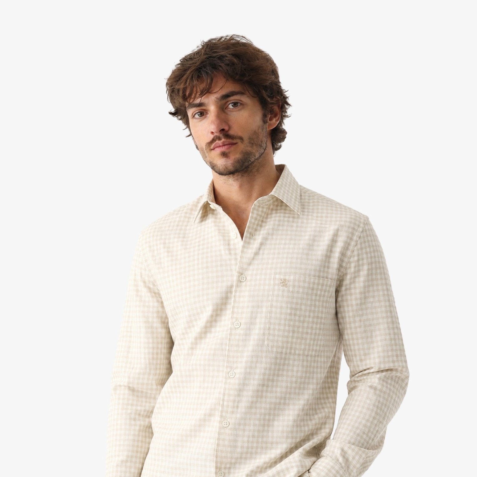 Manchester Camisa de Semi-Casual con Diseño Geométrico Suave - Manchester