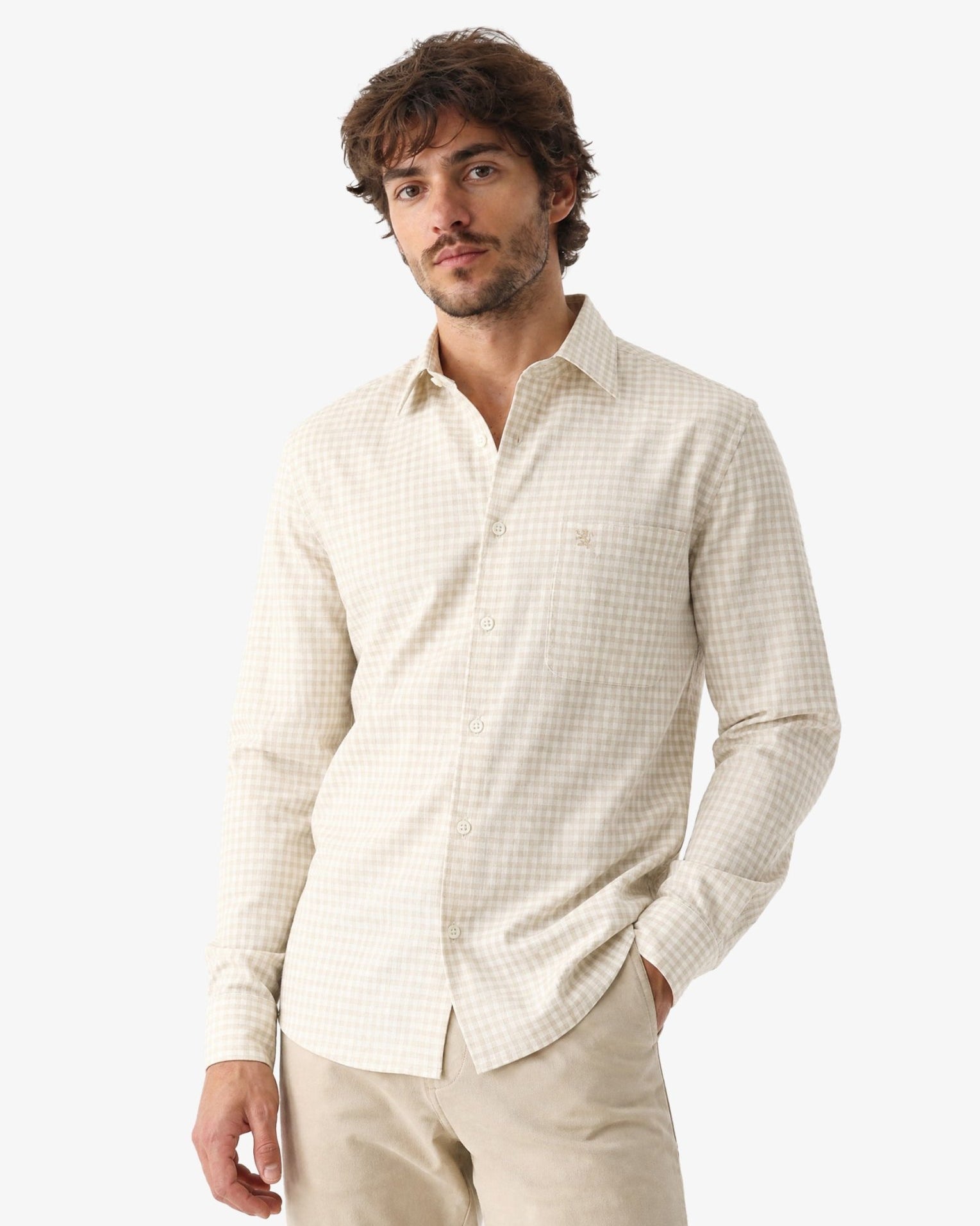Manchester Camisa de Semi-Casual con Diseño Geométrico Suave - Manchester