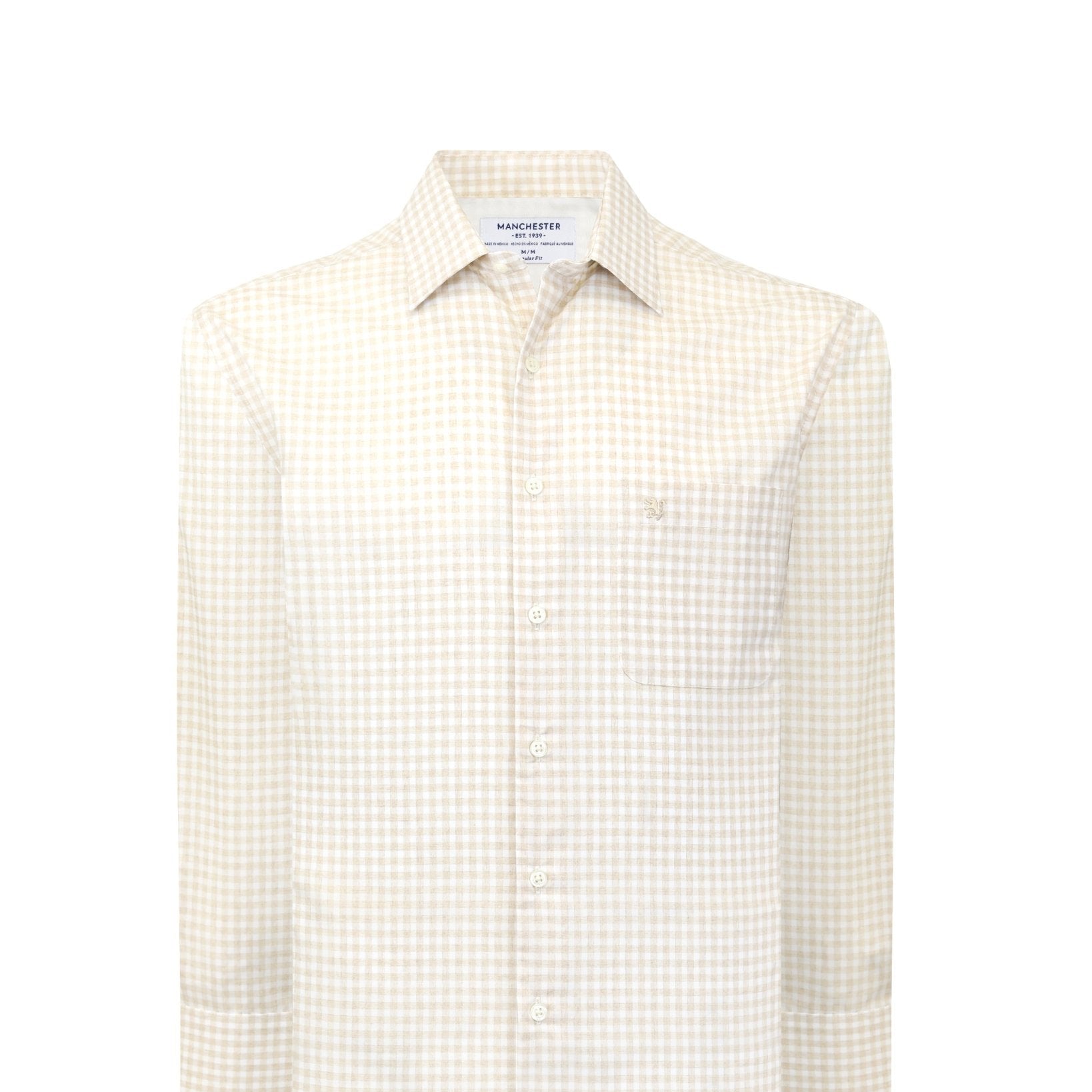 Manchester Camisa de Semi - Casual con Diseño Geométrico Suave - Manchester