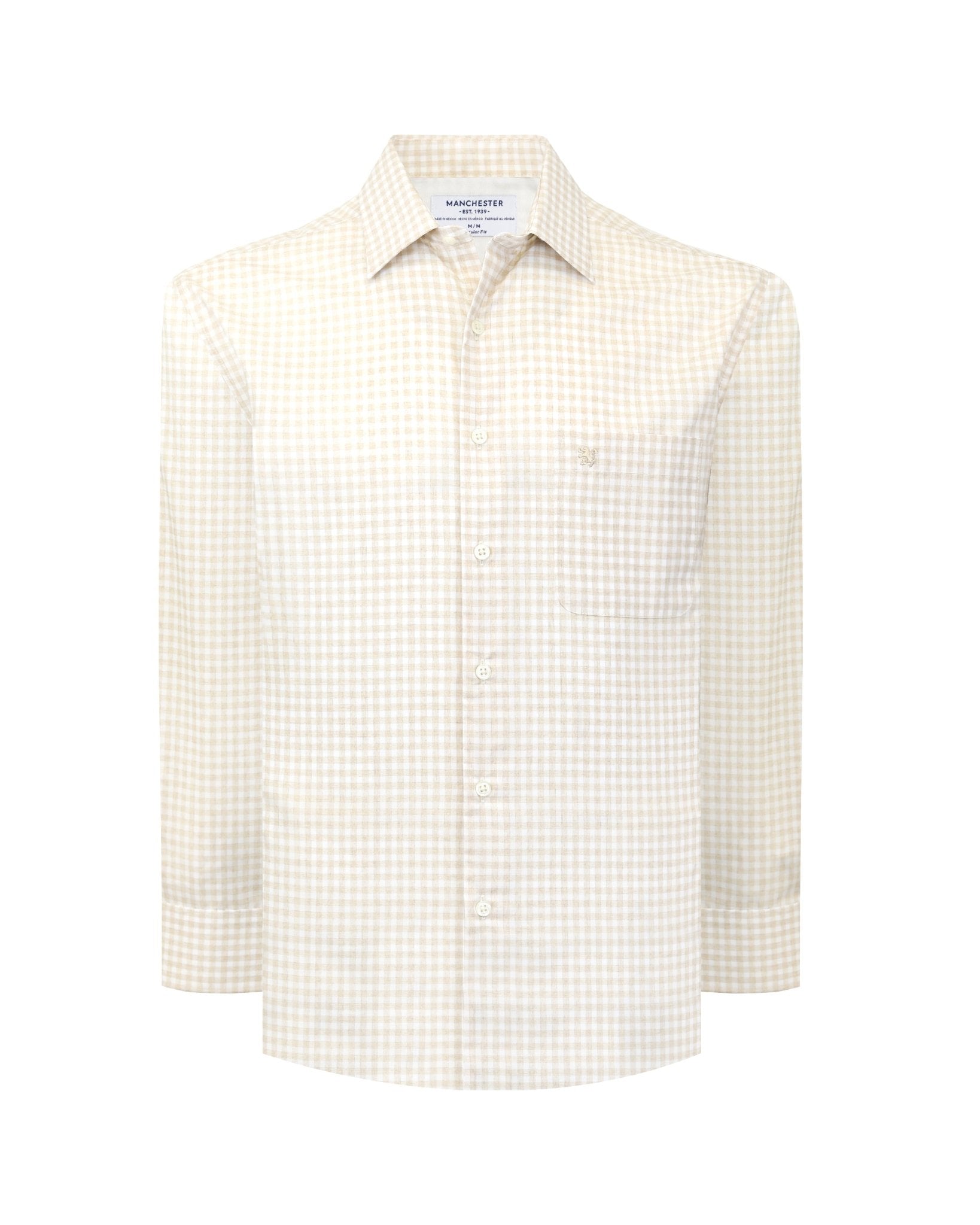 Manchester Camisa de Semi - Casual con Diseño Geométrico Suave - Manchester