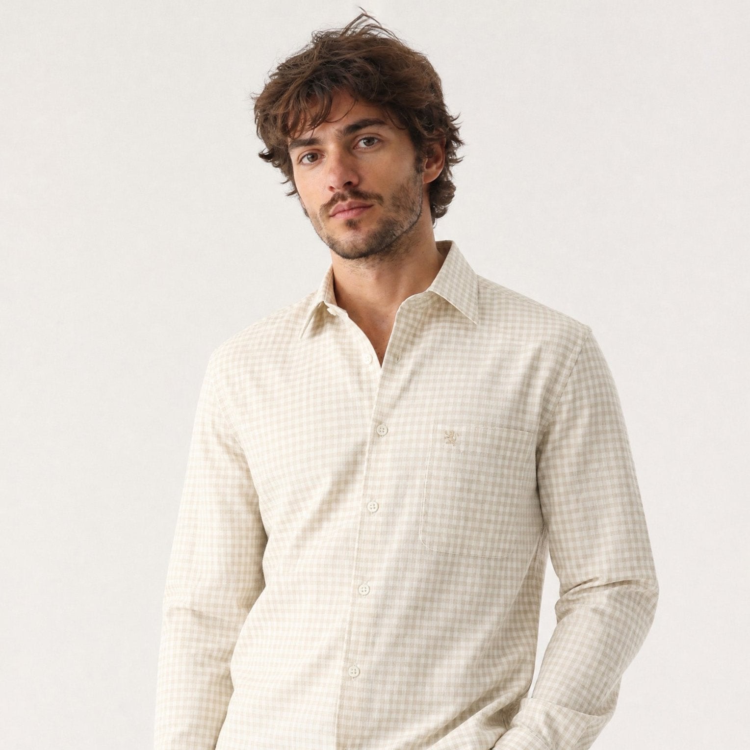 Manchester Camisa de Semi-Casual con Diseño Geométrico Suave - Manchester