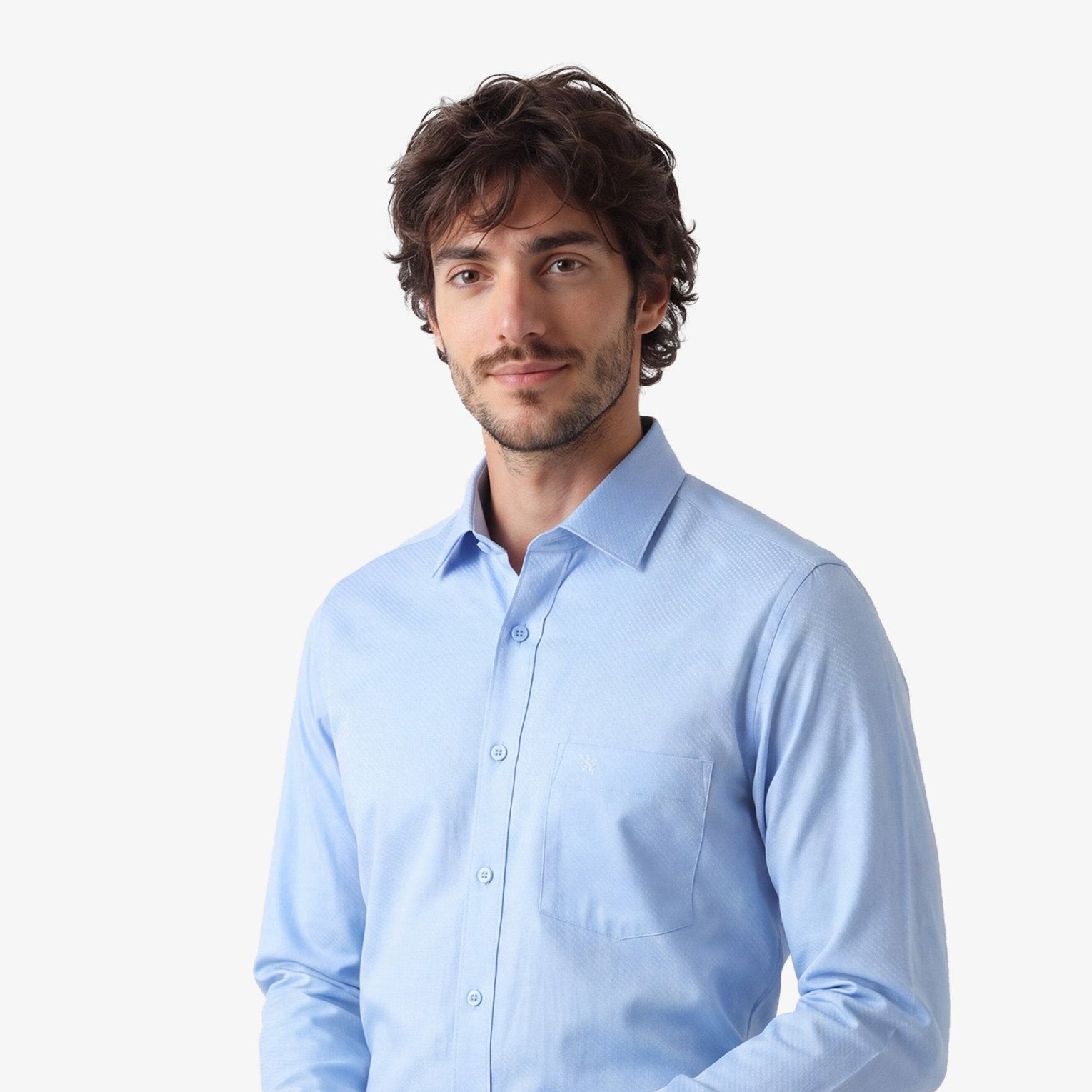 Manchester Camisa de Vestir Algodón y Poliéster color azul para hombre