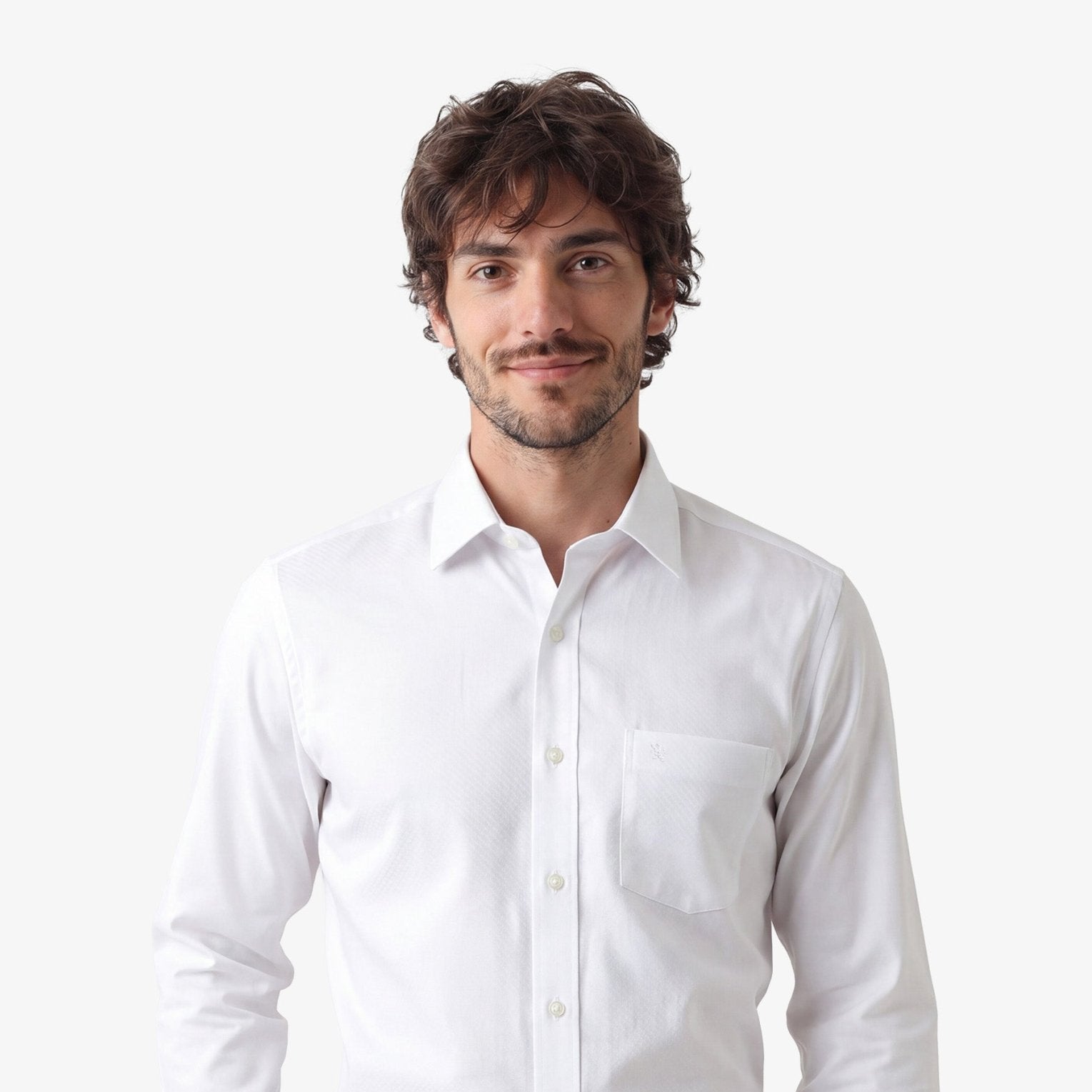 Manchester Camisa de Vestir Algodón y Poliéster color blanco para hombre