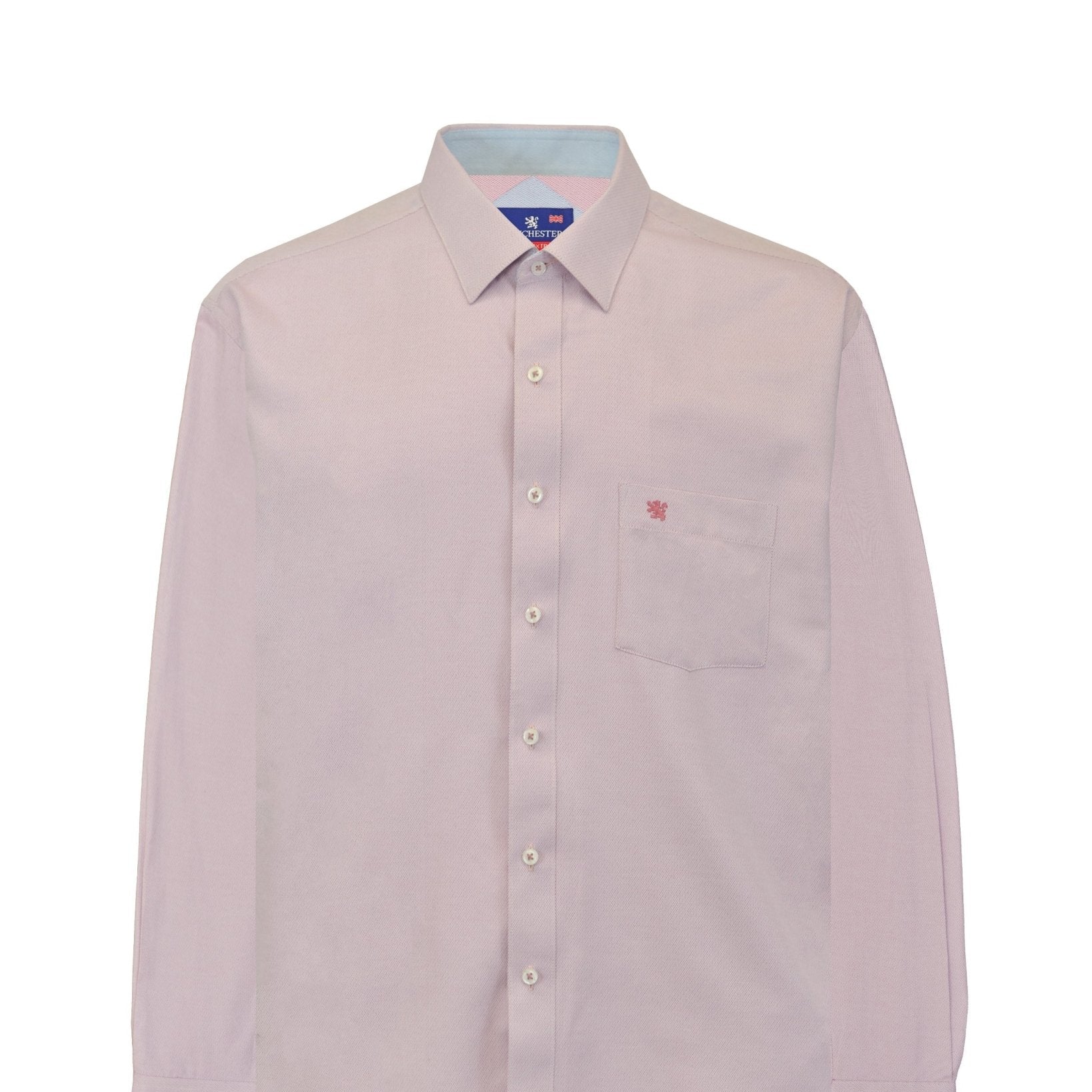 Manchester Camisa de Vestir Big and Tall Color Sólido Algodón y Poliéster Manga Larga - Manchester