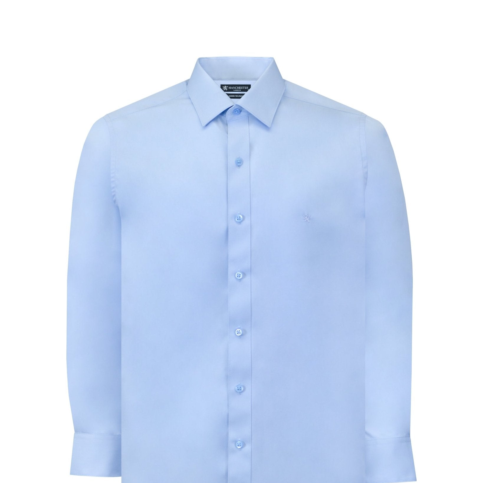 Manchester Camisa de Vestir con Cuello Ajustable y Puño Convertible de Algodón y Poliéster - Manchester