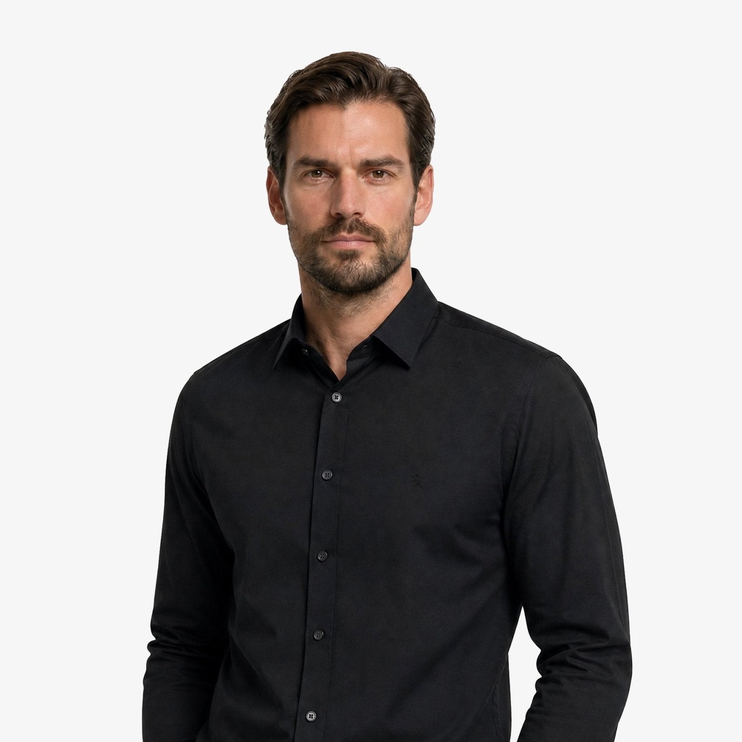 Manchester Camisa de Vestir con Cuello Ajustable y Puño Convertible de Algodón y Poliéster color blanco para hombre