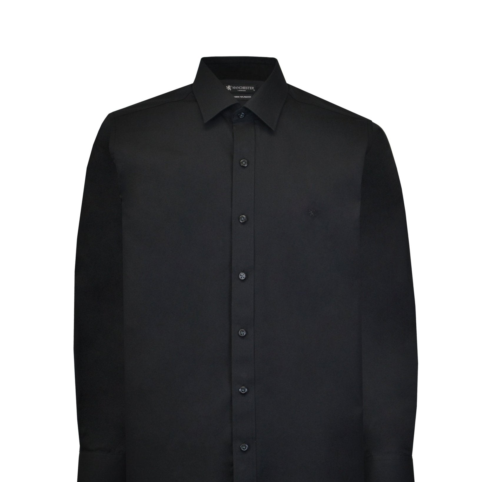 Manchester Camisa de Vestir con Cuello Ajustable y Puño Convertible de Algodón y Poliéster - Manchester