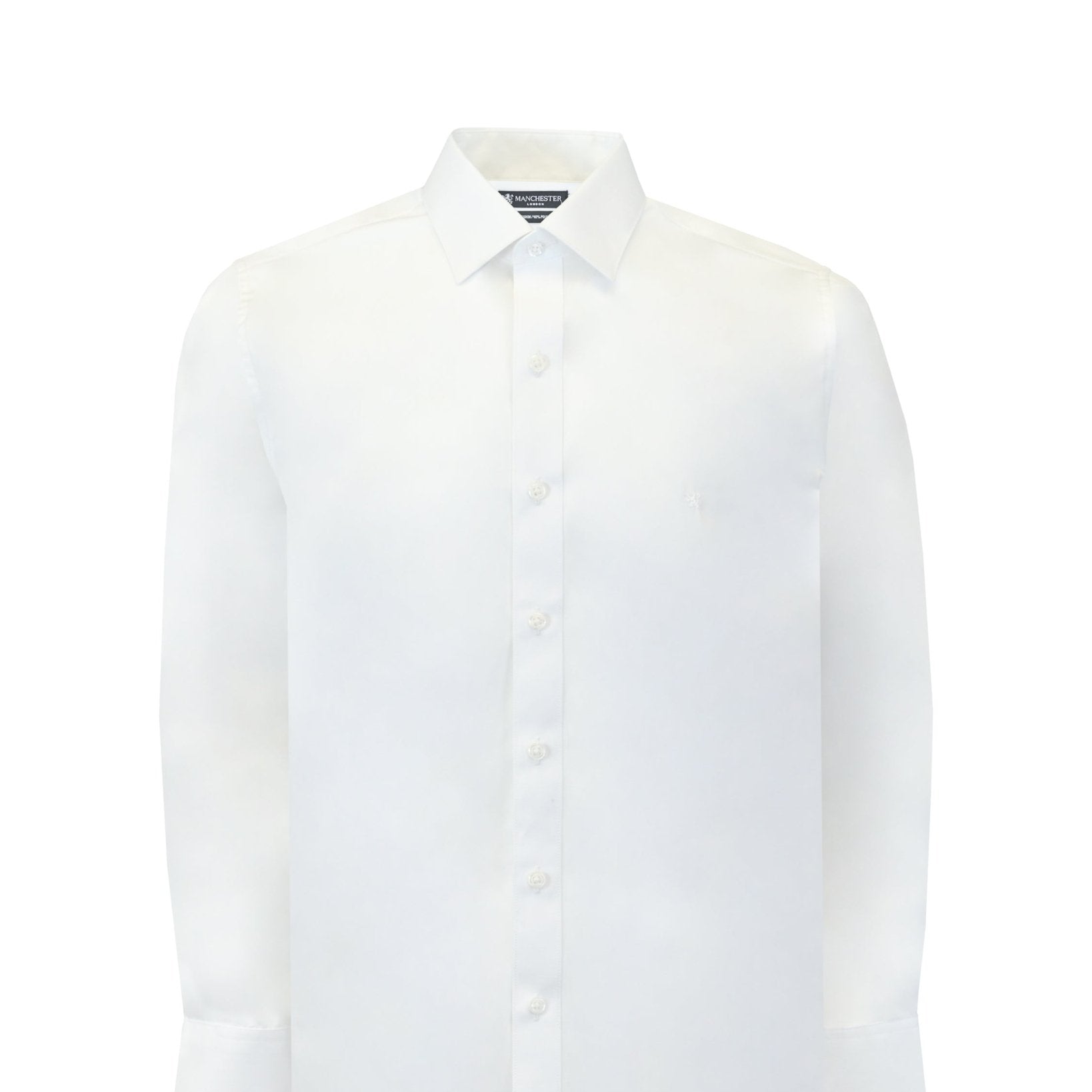 Manchester Camisa de Vestir con Cuello Ajustable y Puño Convertible de Algodón y Poliéster - Manchester
