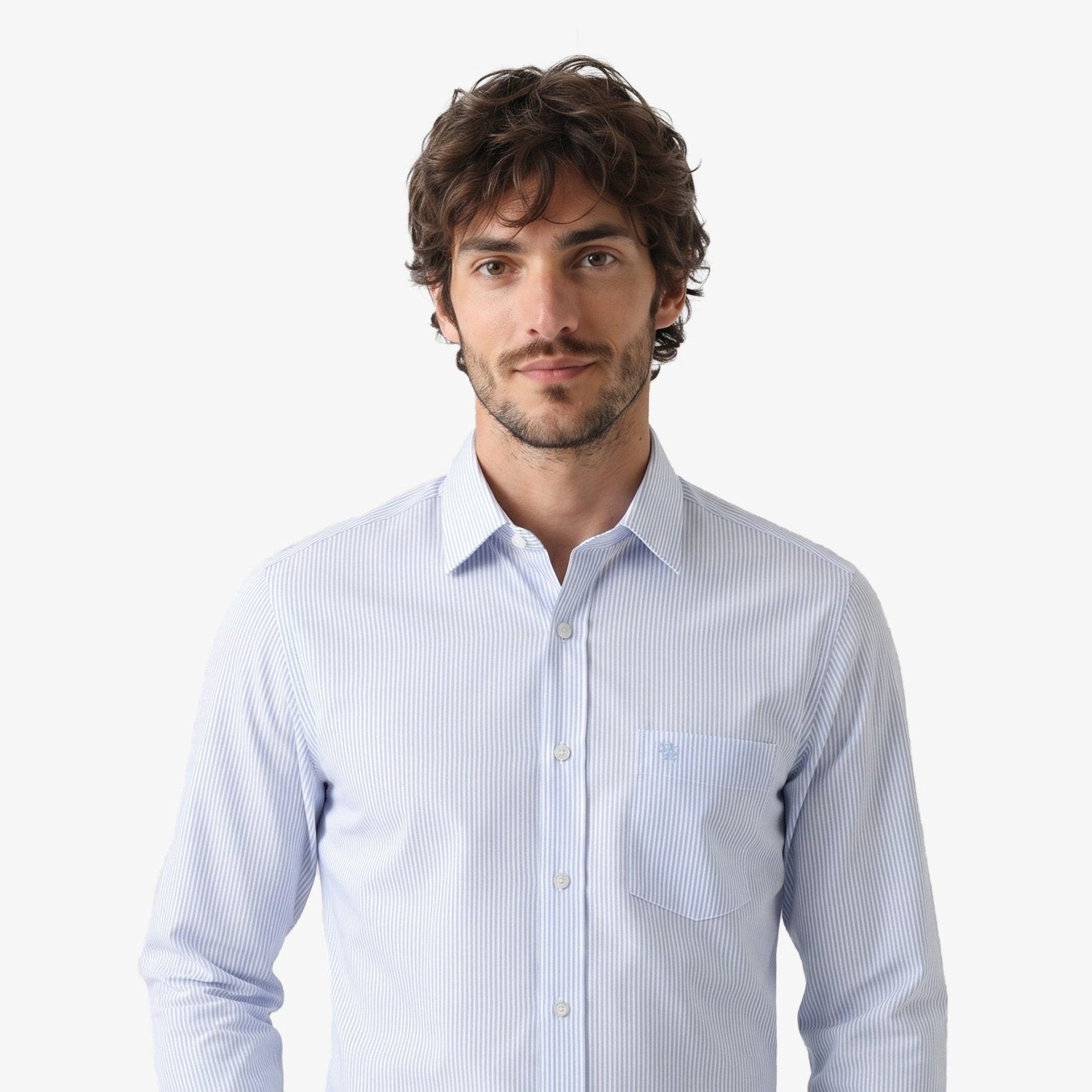 Manchester Camisa de Vestir con Cuello Extensible Oculto - Manchester