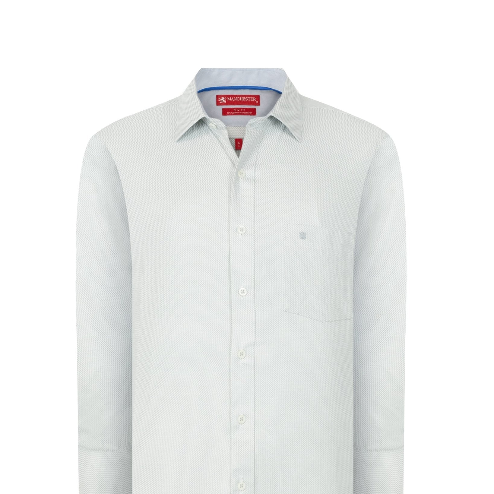Manchester Camisa de Vestir Corte Slim Algodón-Poliéster color gris para hombre