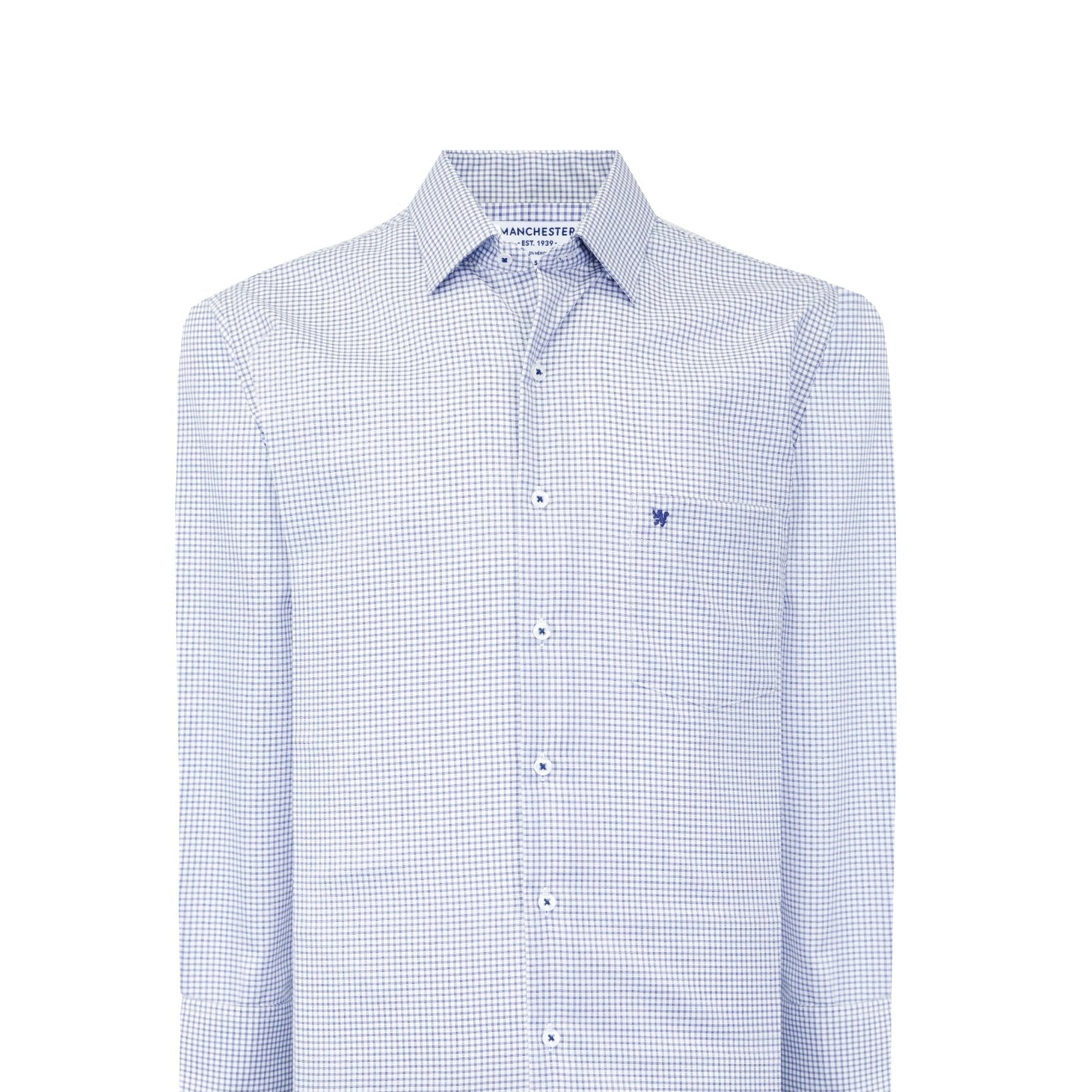 Manchester Camisa de Vestir Cuadrado Algodón - Poliéster - Manchester