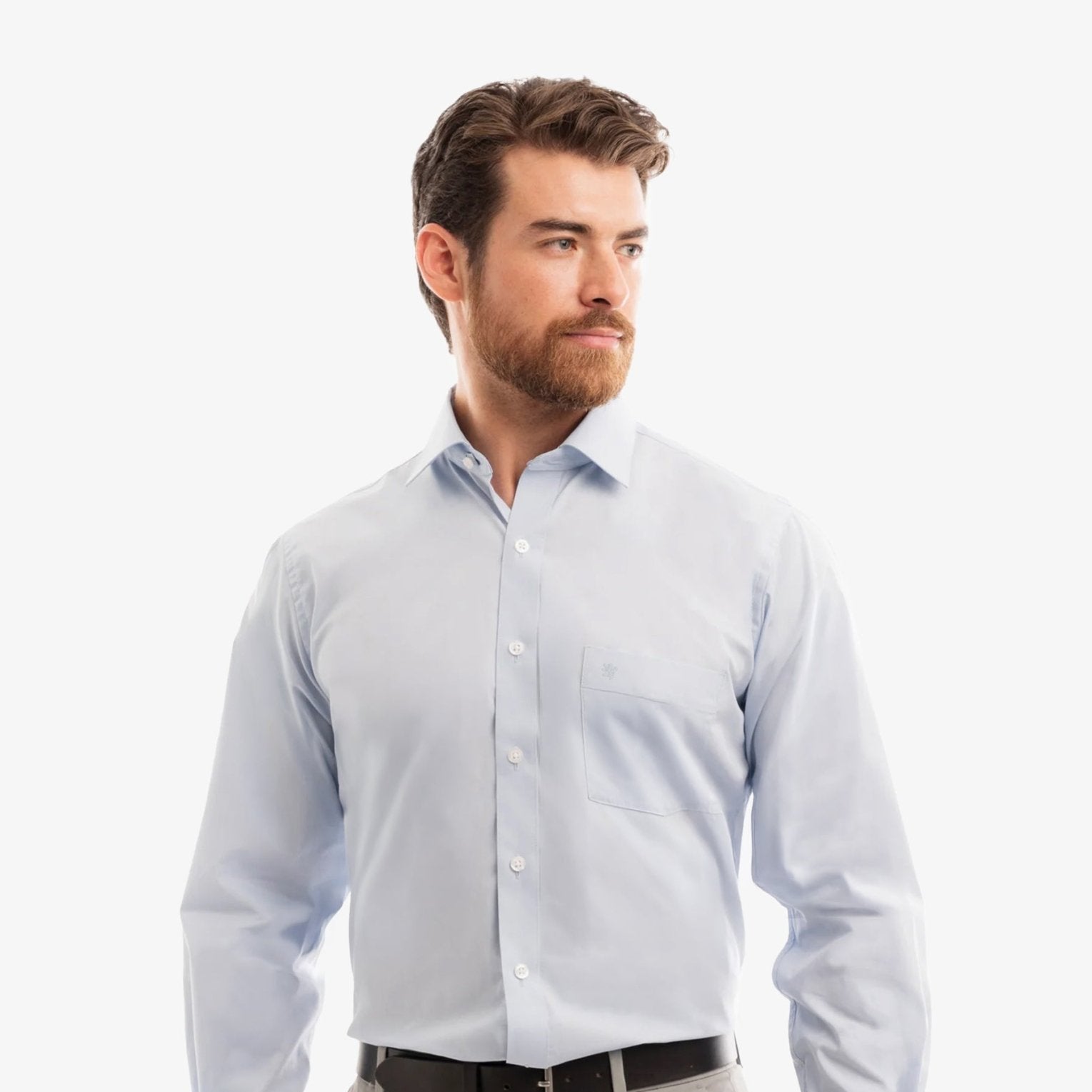 Manchester Camisa de Vestir - Cuello Ajustable con Bolsillo - Manchester