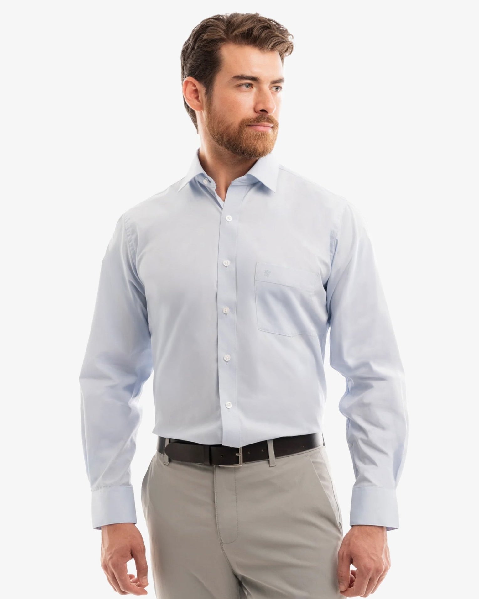 Manchester Camisa de Vestir - Cuello Ajustable con Bolsillo - Manchester