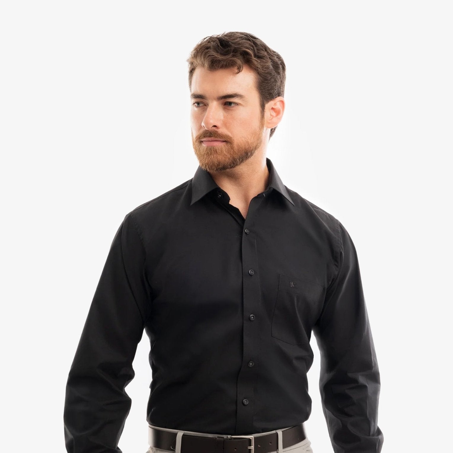 Manchester Camisa de Vestir - Cuello Ajustable con Bolsillo - Manchester