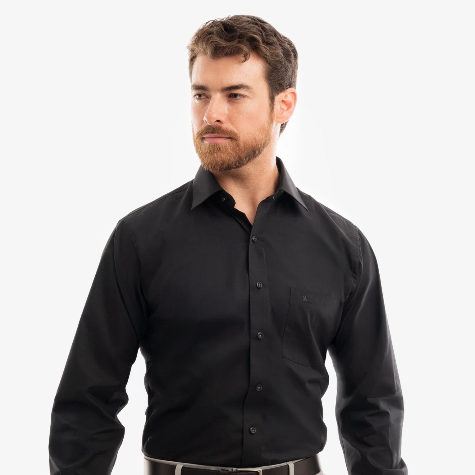 Manchester Camisa de Vestir - Cuello Ajustable con Bolsillo - Manchester