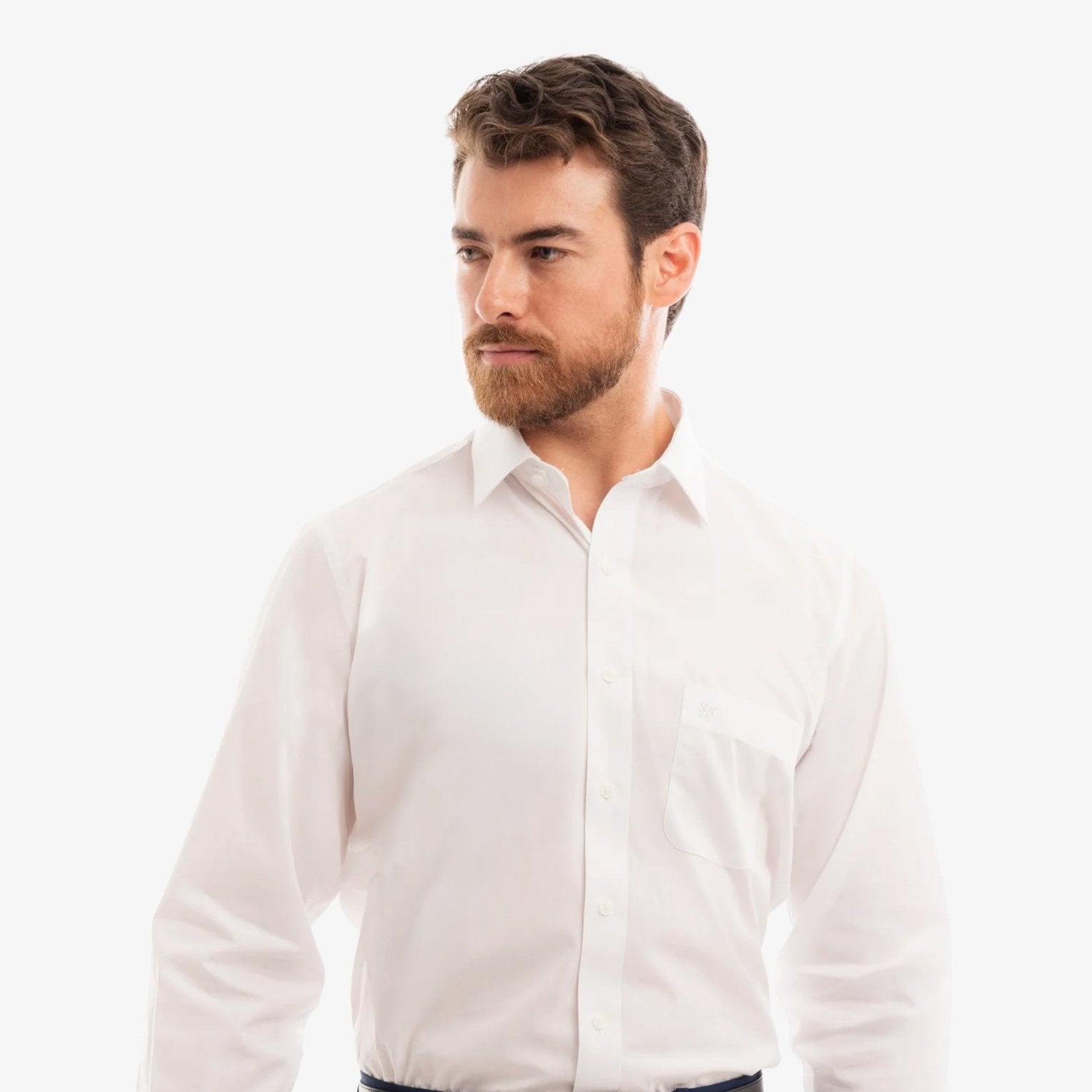 Manchester Camisa de Vestir - Cuello Ajustable con Bolsillo - Manchester