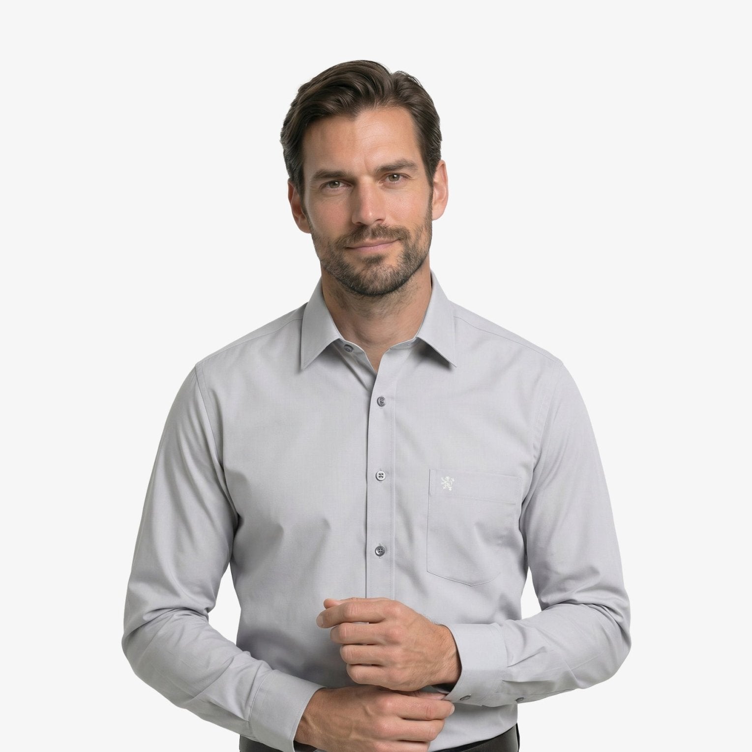 Manchester Camisa de Vestir - Cuello Ajustable con Bolsillo - Manchester